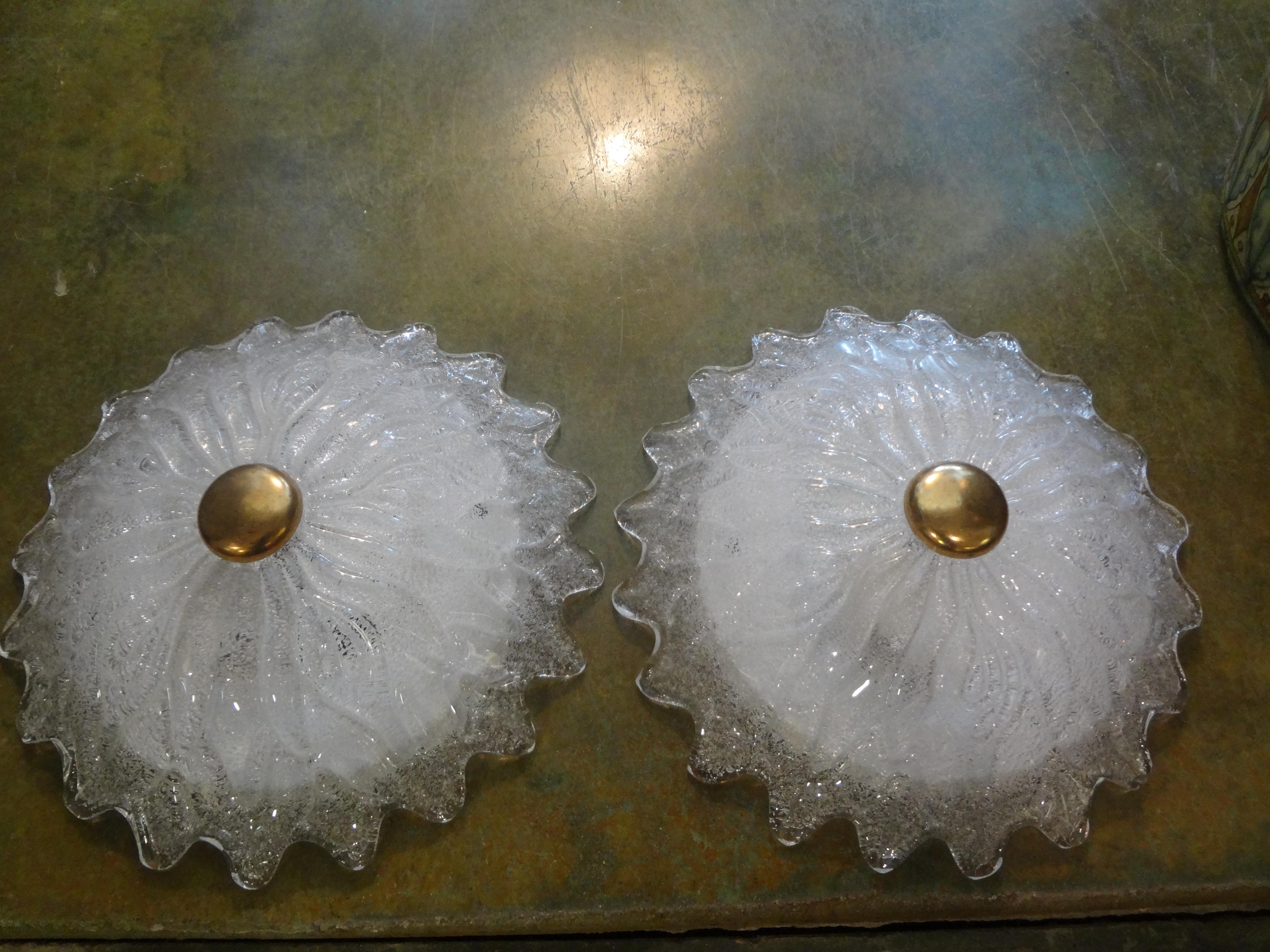 Pair of Murano Glass Sconces by Barovier 2