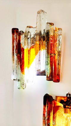 Pair of Murano Glass Sconces by Carlo Nason for Mazzega, Italy, 1960s