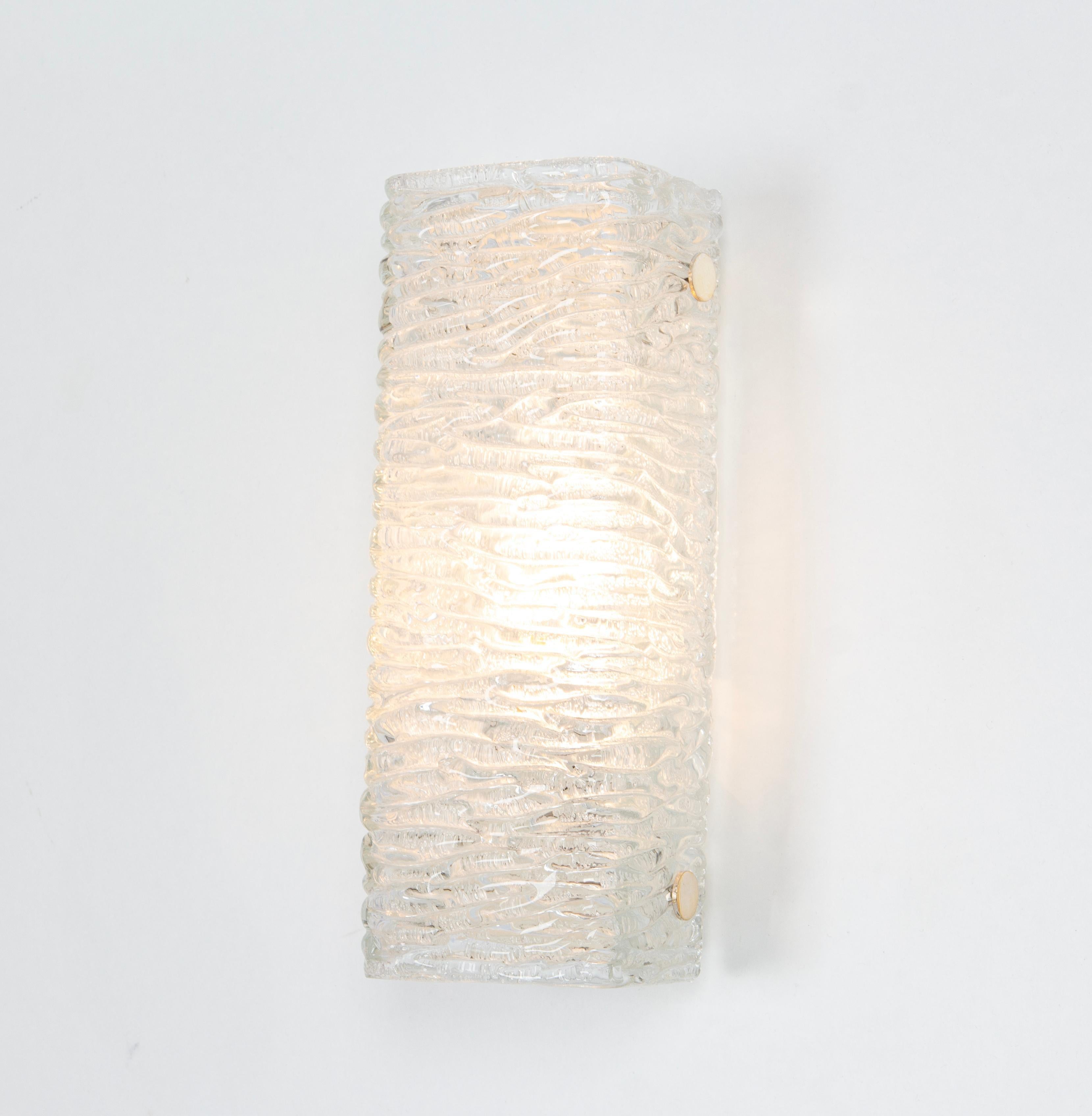 Mid-Century moderno Coppia di lampade in vetro di Murano di Kaiser, Germania, anni '70 in vendita