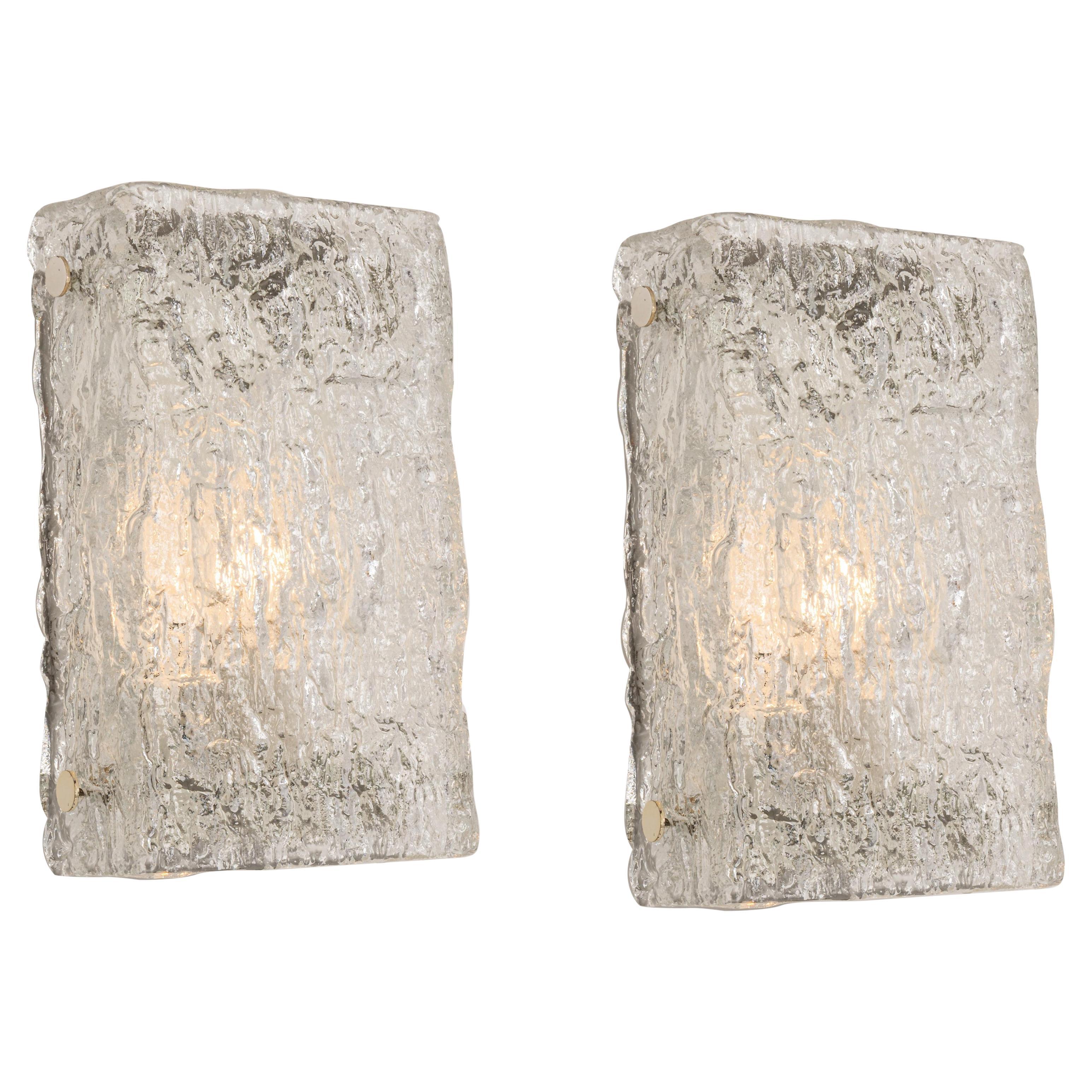 Pair of Murano Glass Sconces by Kaiser, Germany, 1970s