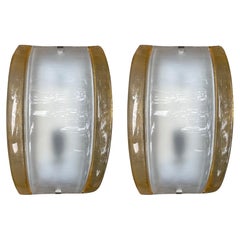 Pair Of Murano Glass Sconces By Mazzega