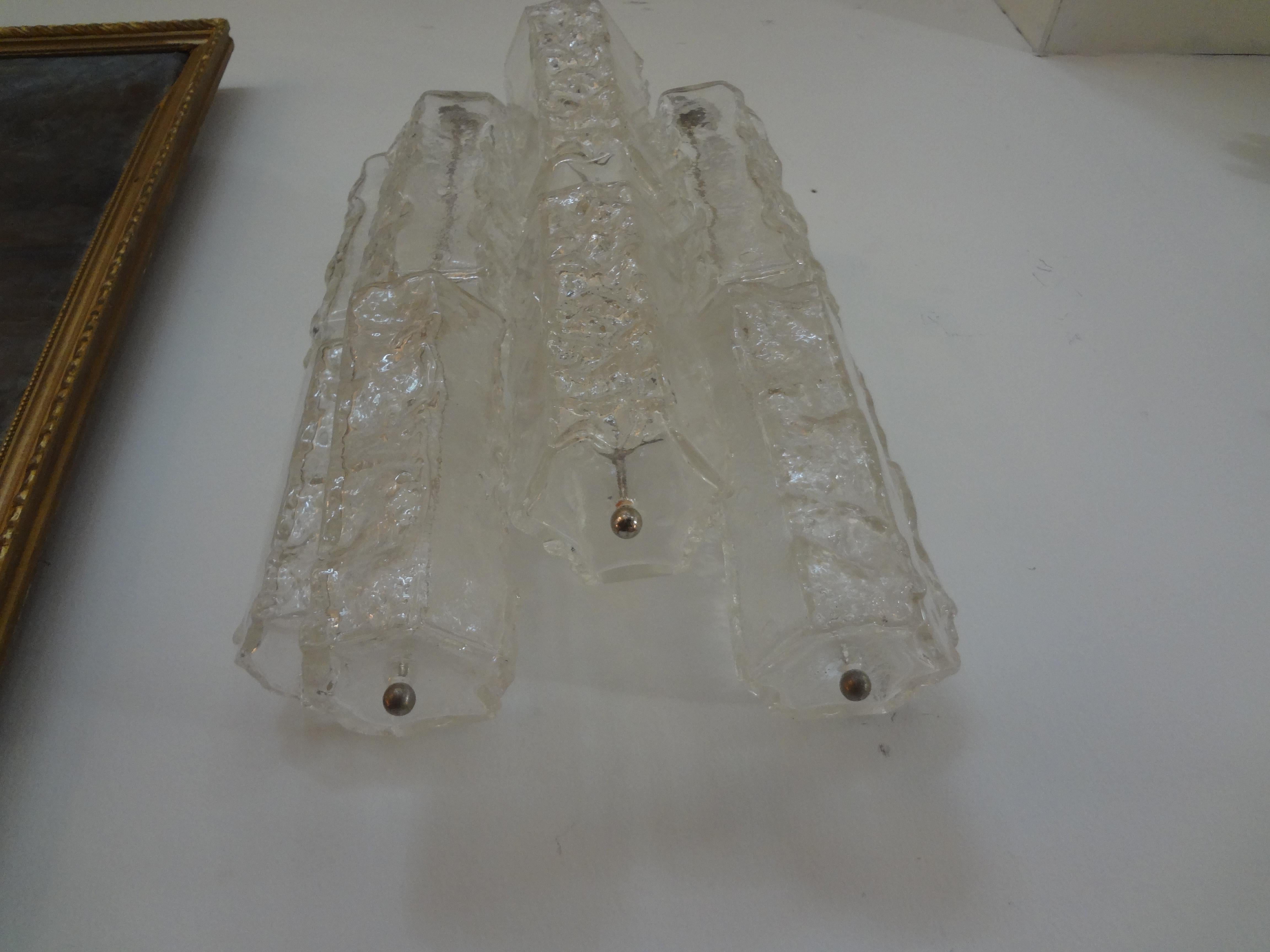 Pair of Murano Glass Sconces by Toni Zuccheri for Venini In Good Condition For Sale In Houston, TX
