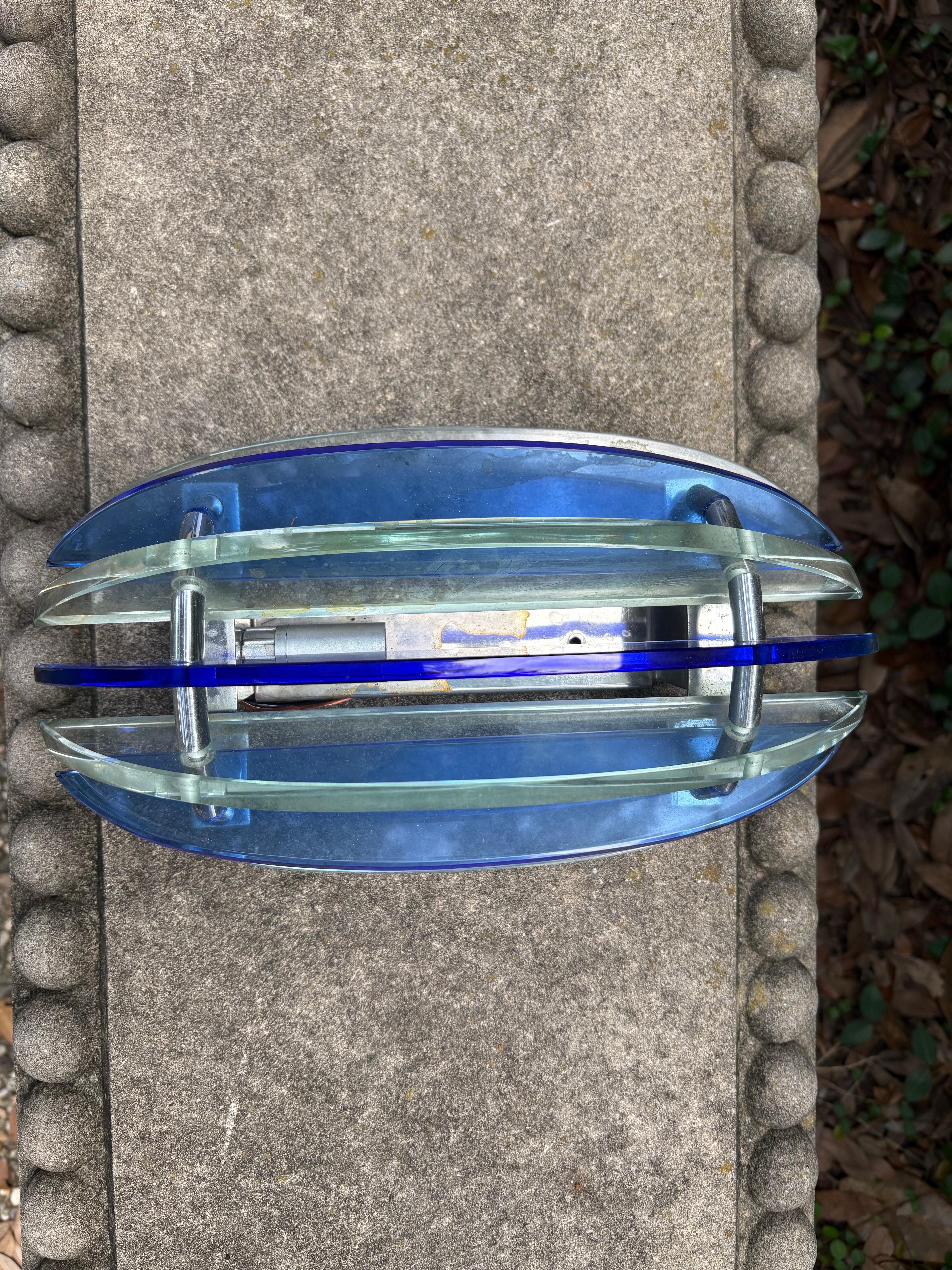 Mid-Century Modern Pair Of Murano Glass Sconces By VECA For Sale