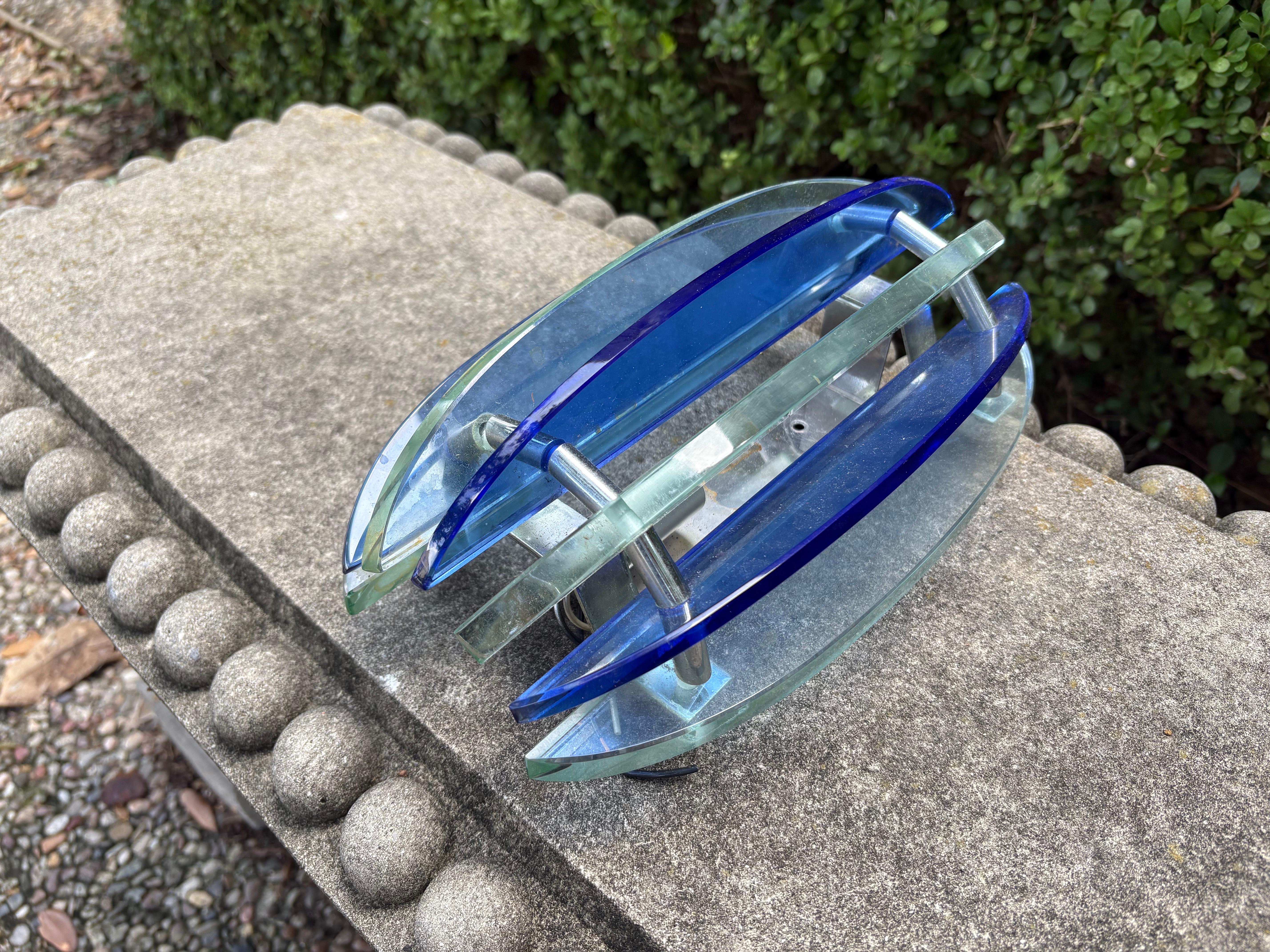 Pair Of Murano Glass Sconces By VECA In Good Condition For Sale In Houston, TX