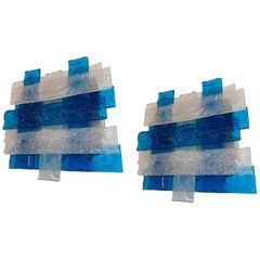 Pair of Murano Glass Sconces by Mazzega, Italy, circa 1970s