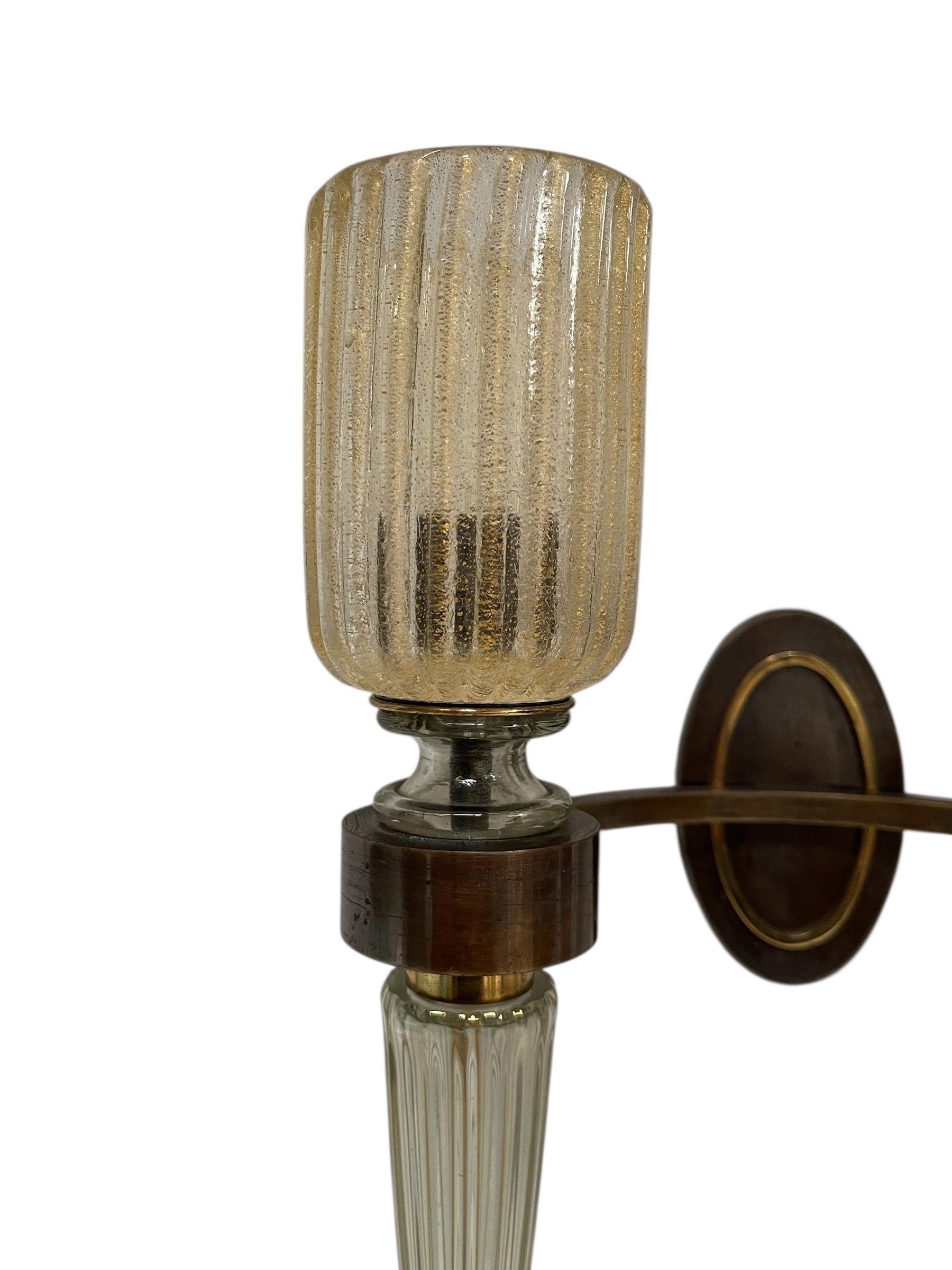 Coppia di appliques in vetro di Murano di Veronèse per André Arbus in vendita 5