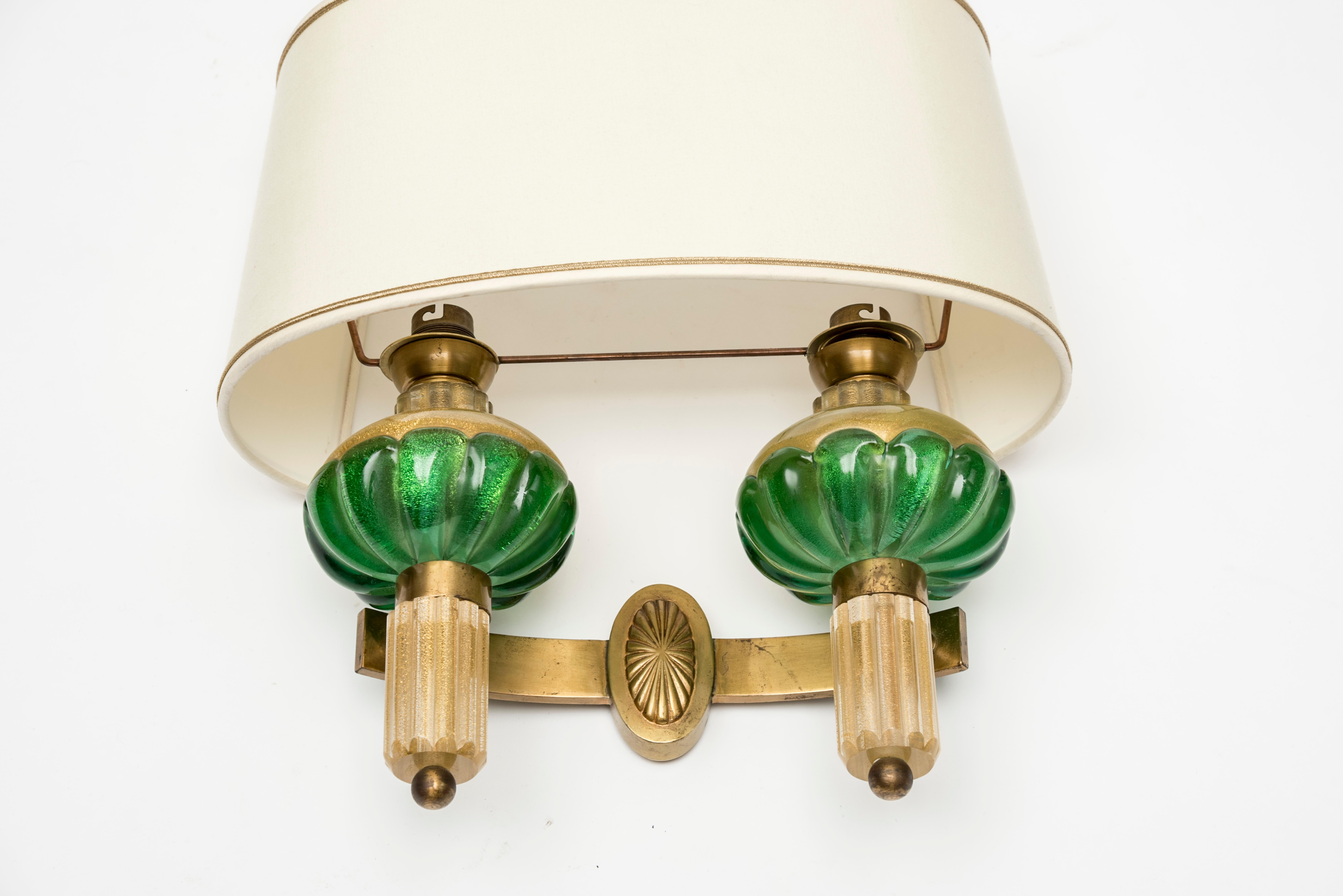 Pair of Murano Glass Sconces by Veronése In Excellent Condition In Bois-Colombes, FR