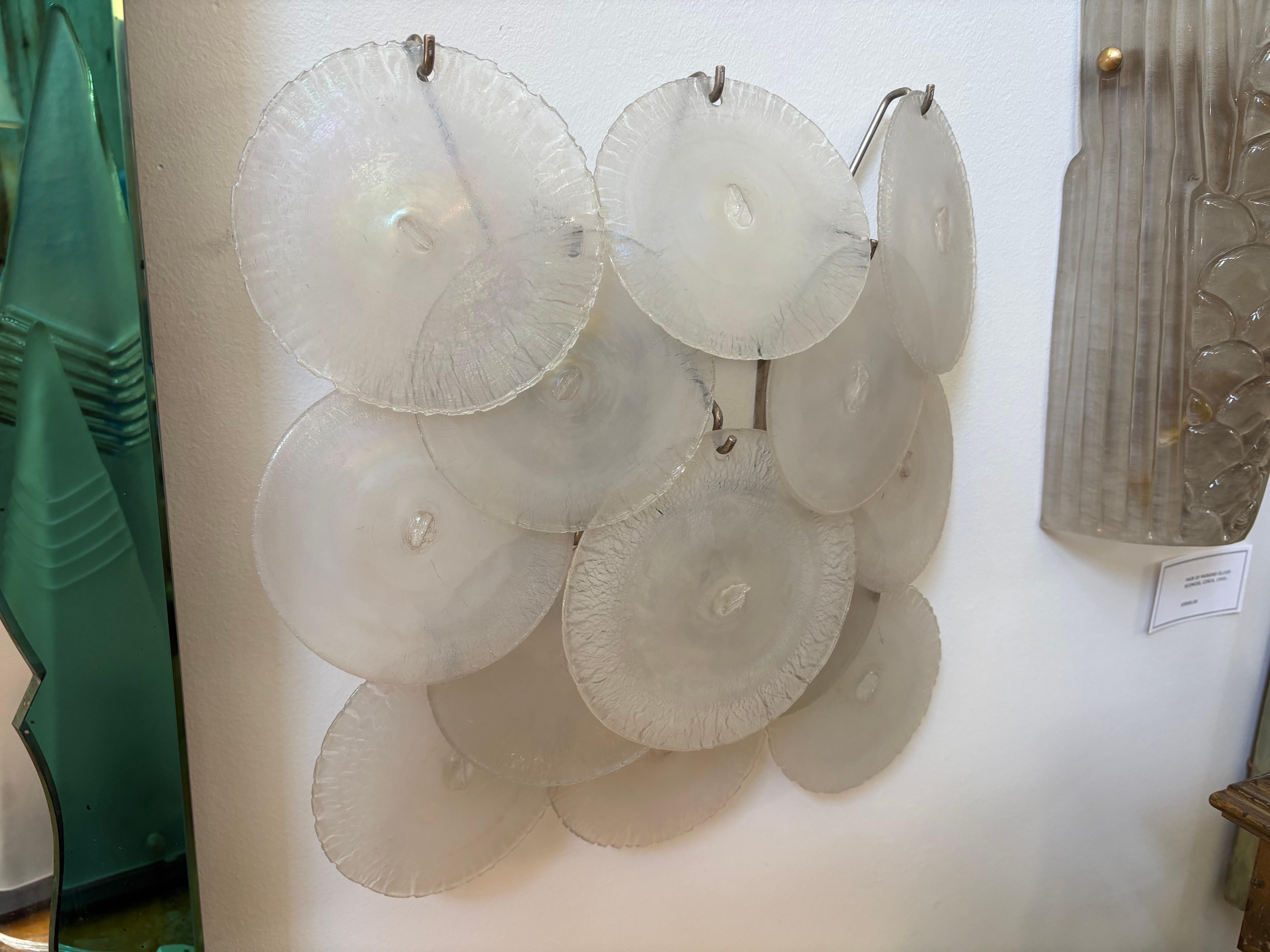 Metà XX secolo Coppia di lampade in vetro di Murano di Vistosi in vendita