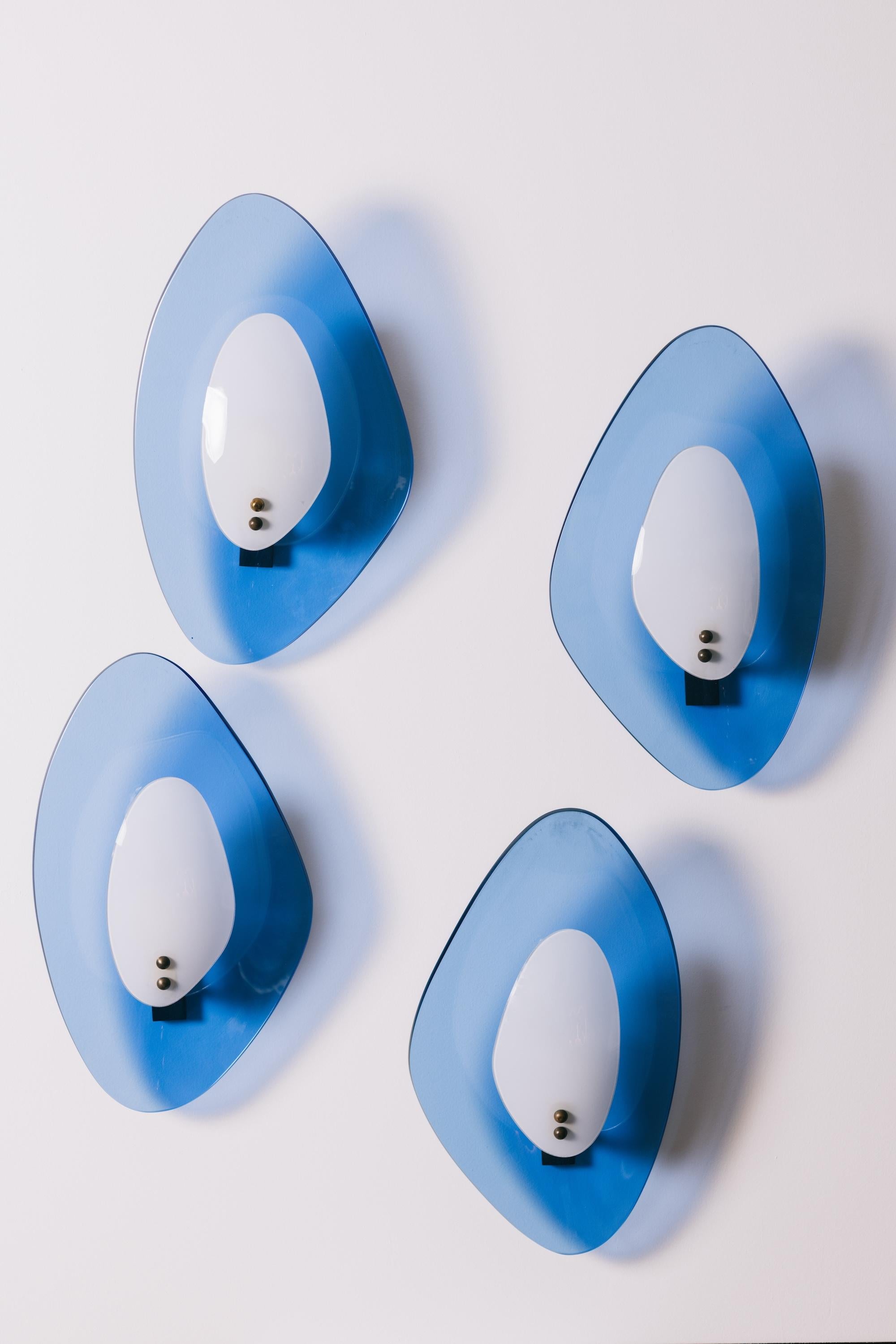 Italian Pair of Murano Glass Sconces, circa 1960s For Sale