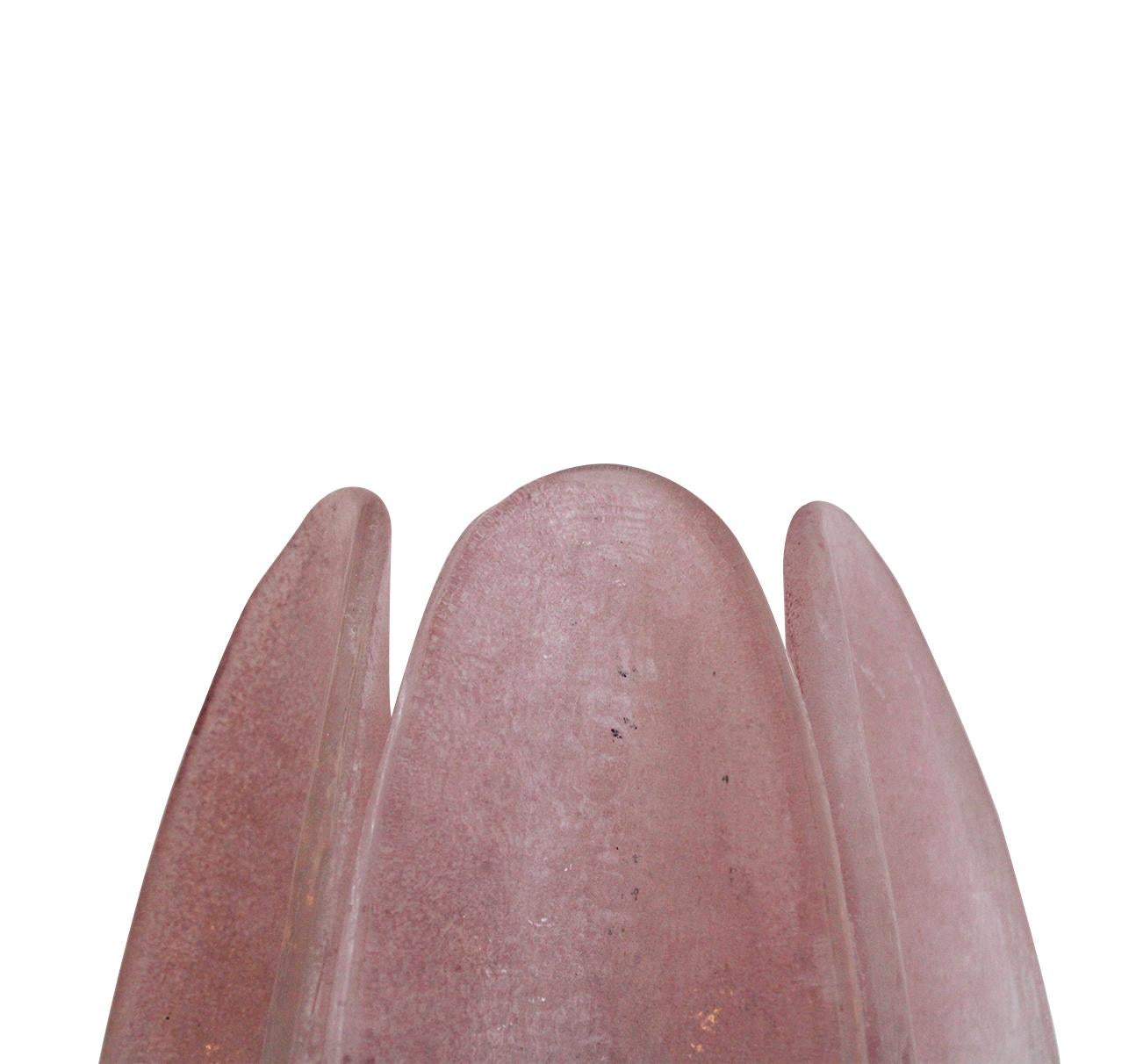 Mid Century Style Pink Murano Glass Sconces, Contemporary Design, Italy Murano In Good Condition For Sale In Madrid, ES