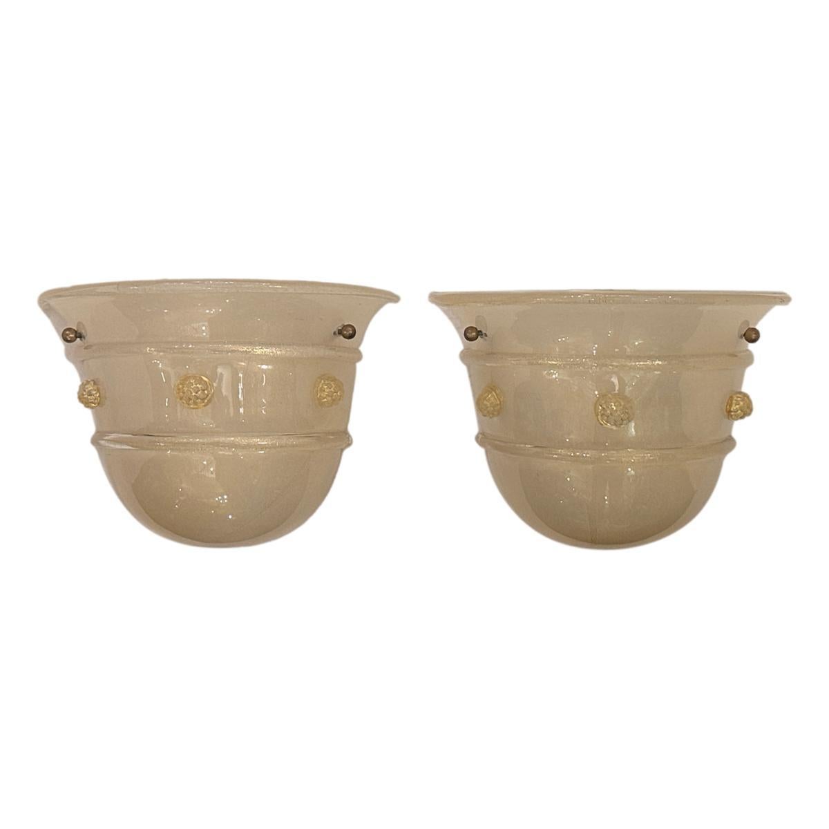 Italiano Coppia di lampade in vetro di Murano in vendita