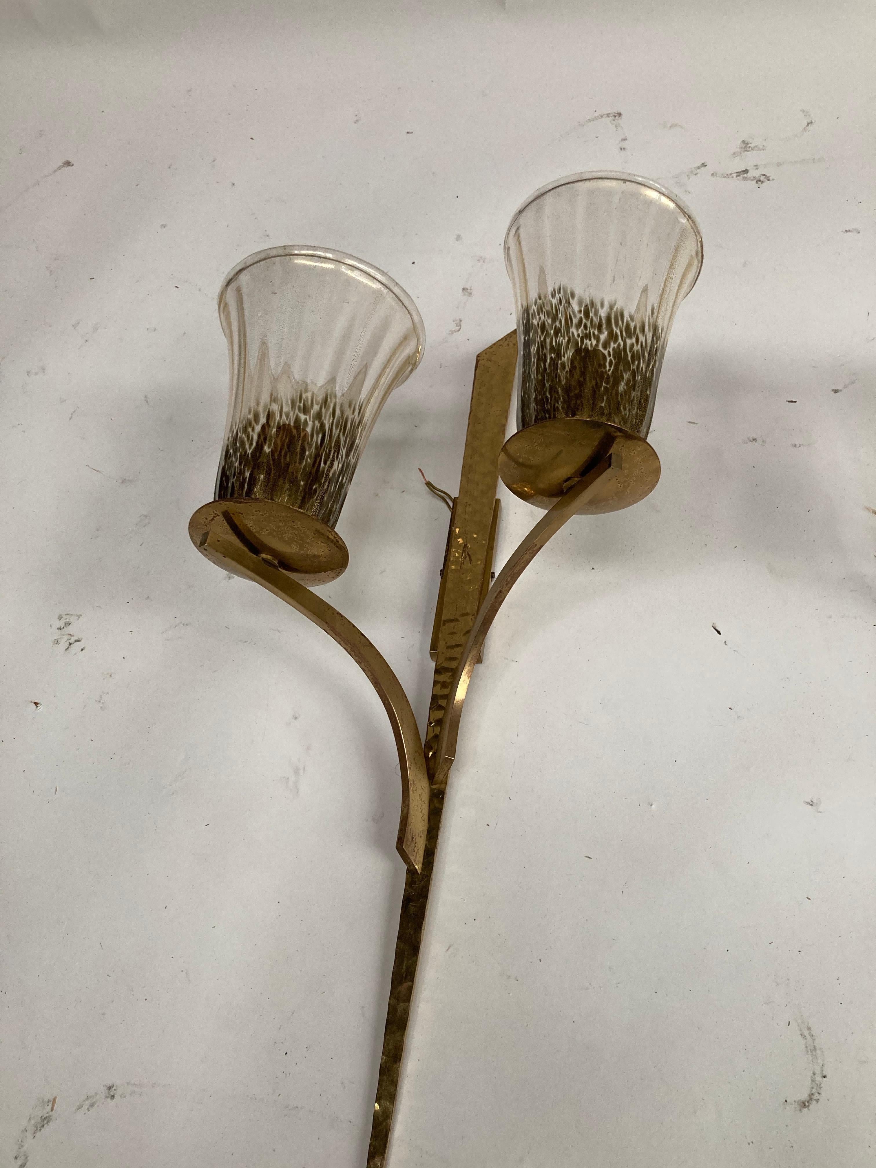 European Pair of Murano Glass Sconces For Sale