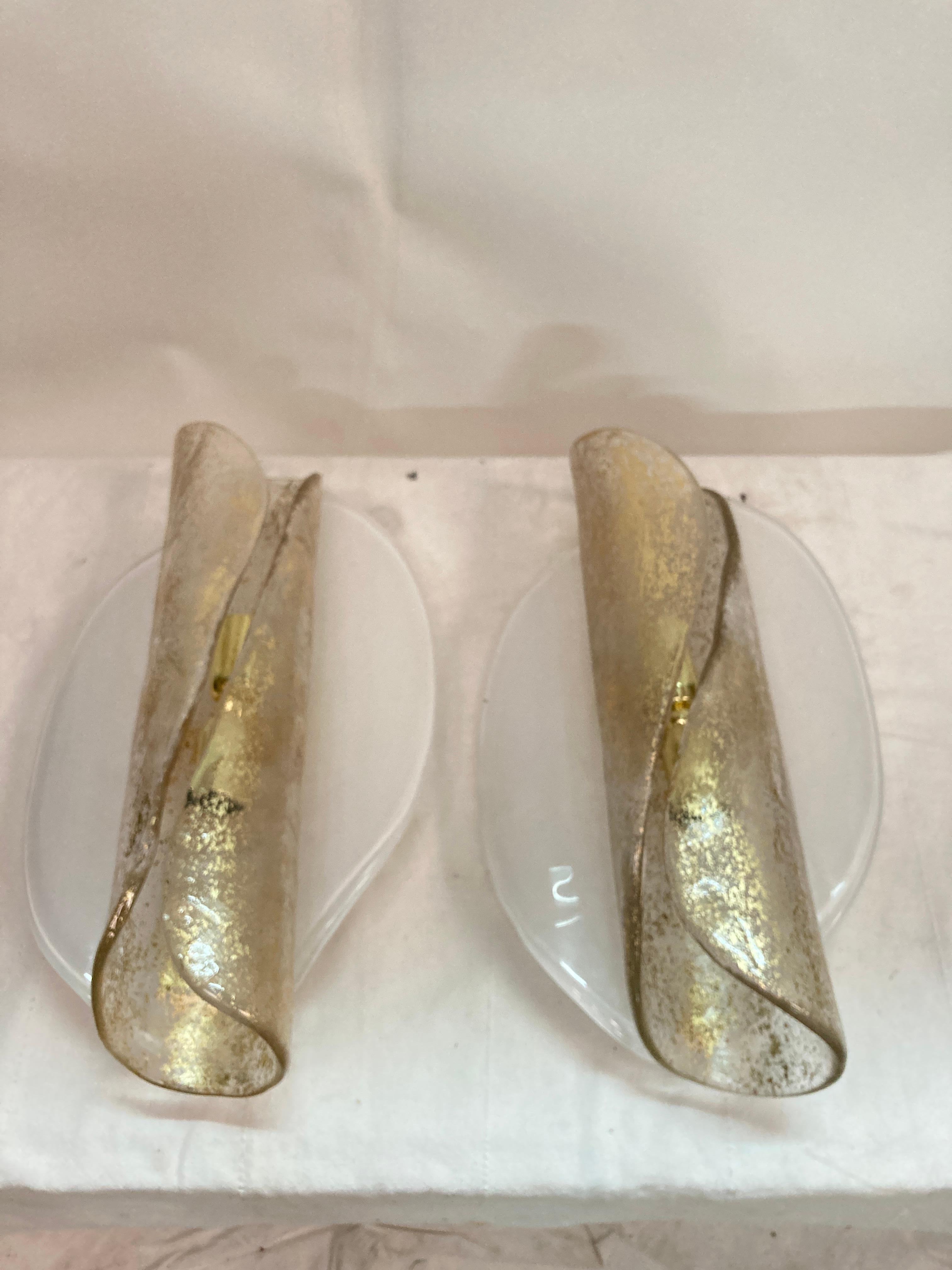 Pair of Murano glass sconces In Good Condition For Sale In Bois-Colombes, FR