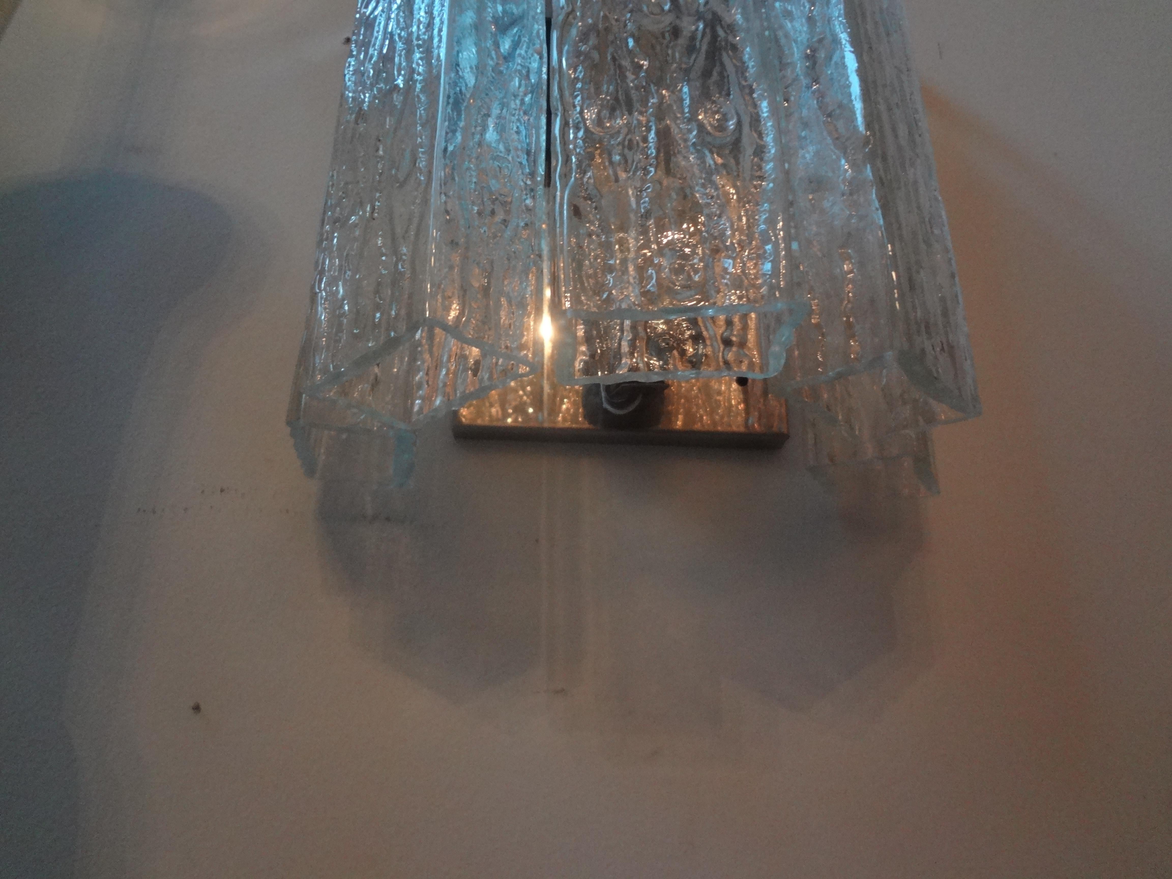 Pair of Murano Glass Sconces For Sale 1