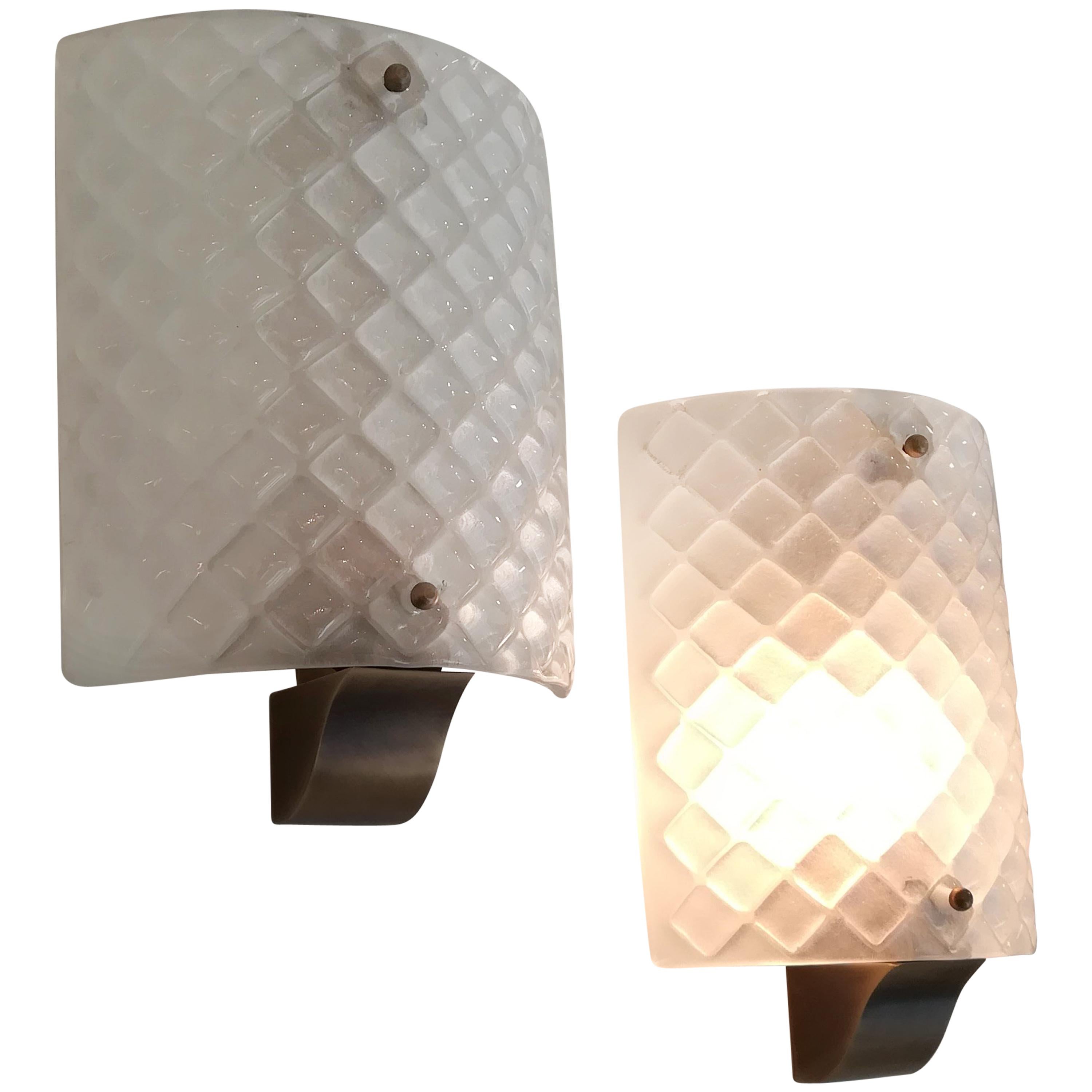 Pair of Murano Glass Sconces For Sale
