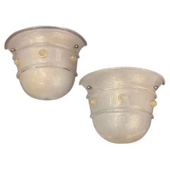 Pareja de candelabros de cristal de Murano