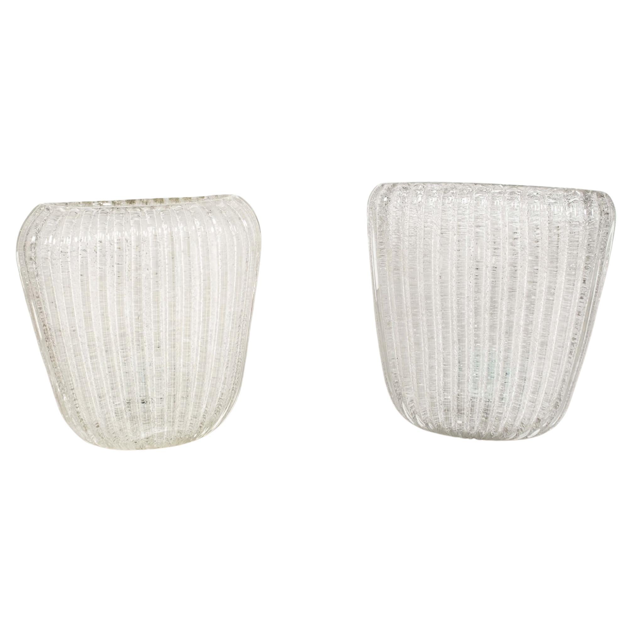 Paar Wandleuchter aus Muranoglas