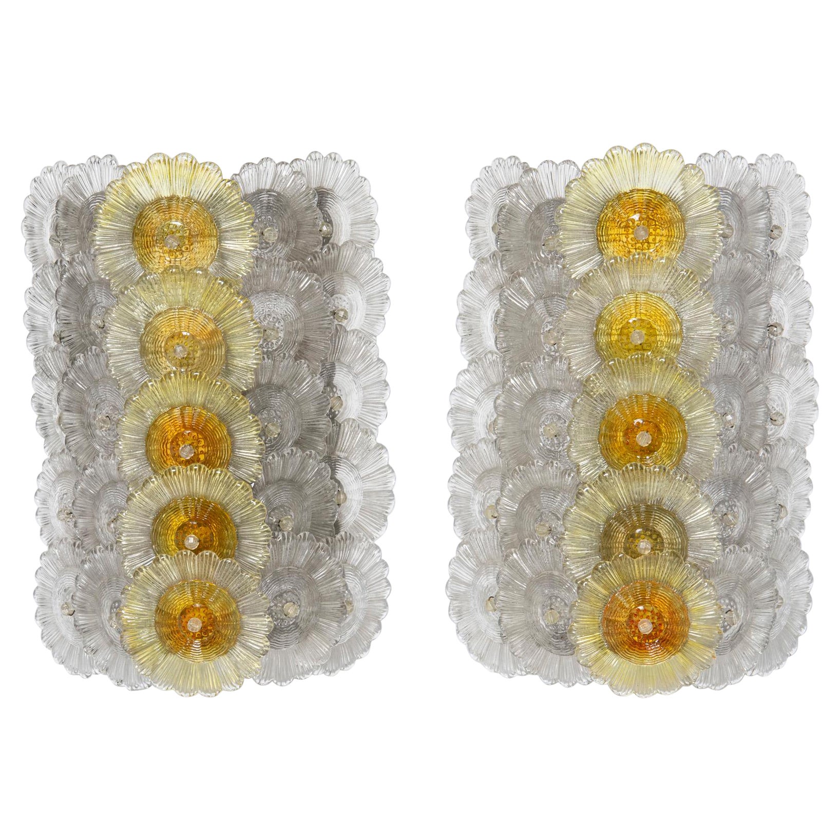 Pair of Murano glass sconces, Italy, circa 1960.