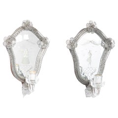 Pair of Murano Glass Sconces, Italy, Early 20th Century