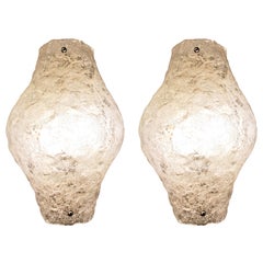 Pair of Murano Glass Sconces or Flush Mounts