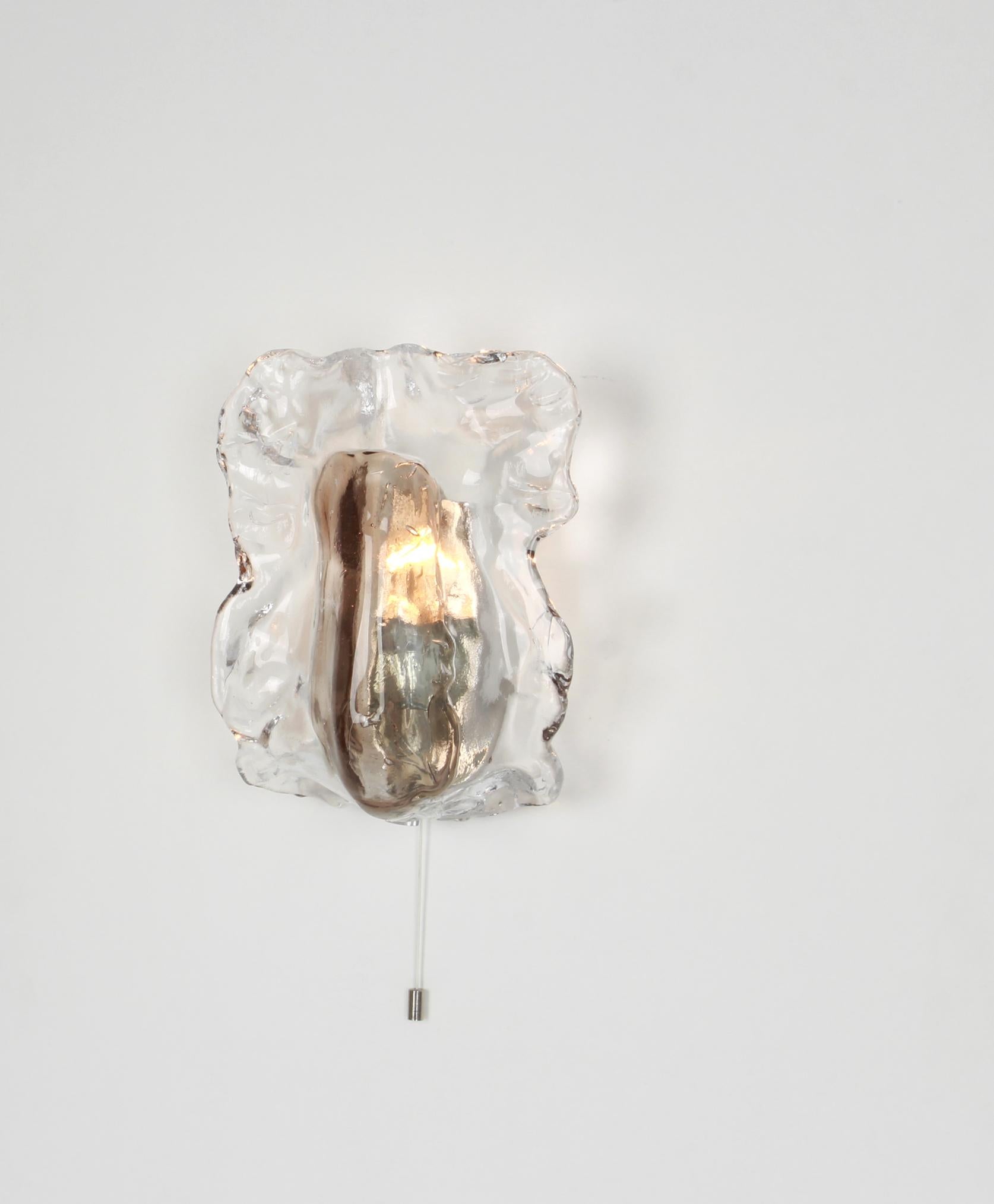 Mid-20th Century Pair of Murano Glass Sconces Wall Lights by Kalmar, Austria, 1960s