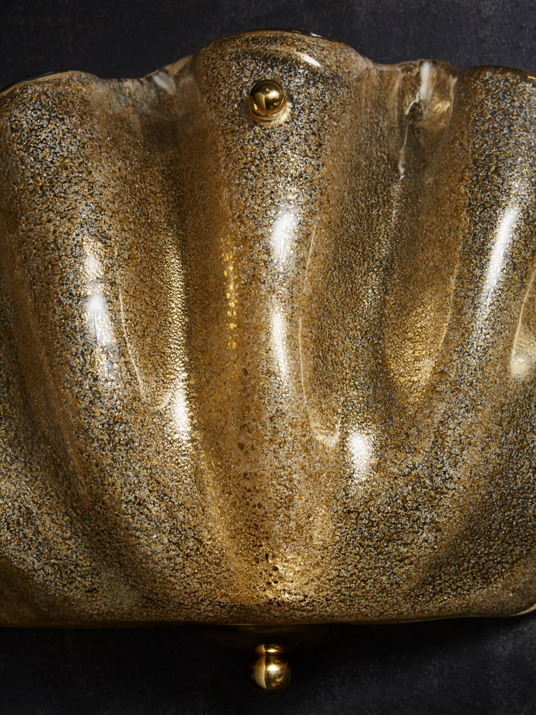 Pair of Murano Glass Shell Wall Sconces For Sale at 1stDibs
