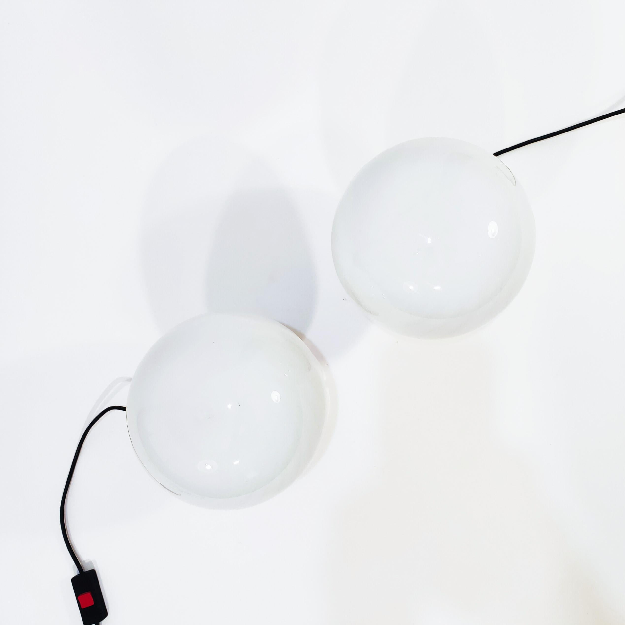 Space Age Pair of murano glass Spaceage table lamps from F. Fabbian, Italy, 1970s For Sale