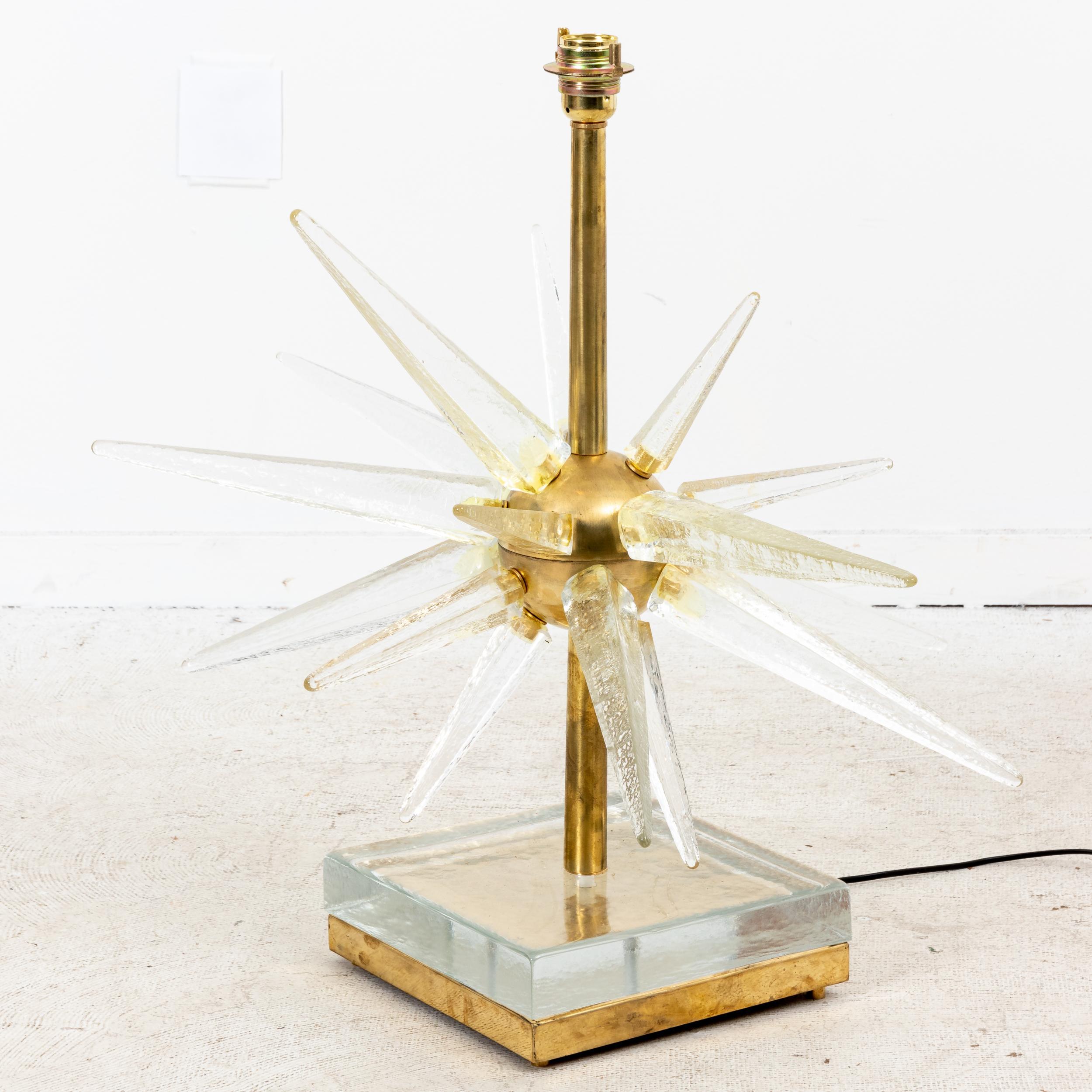 Pair of Murano Glass Starburst Table Lamps 1