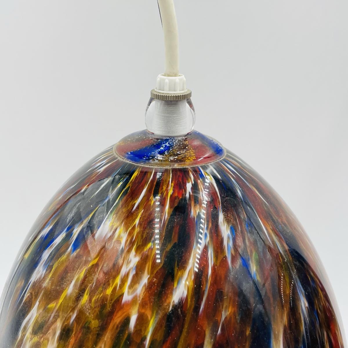 Pair of Murano Glass Style Pendant Lights, Signed & Dated For Sale 4