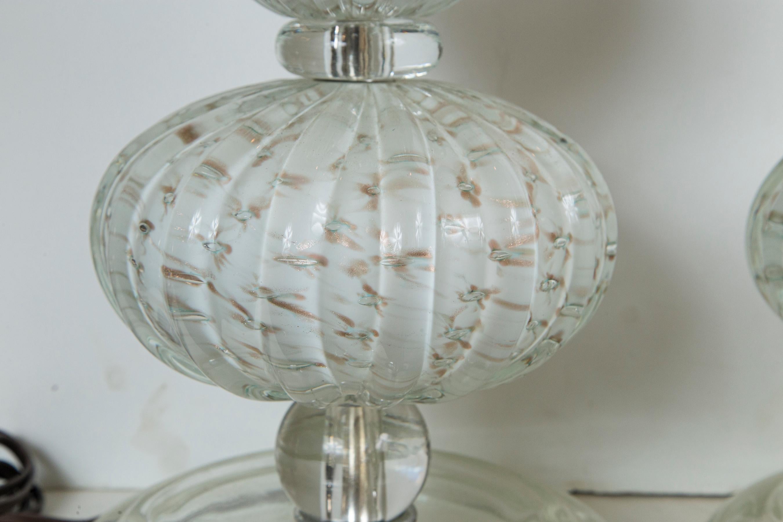 Pair of Murano Glass Style Table Lamps For Sale 2