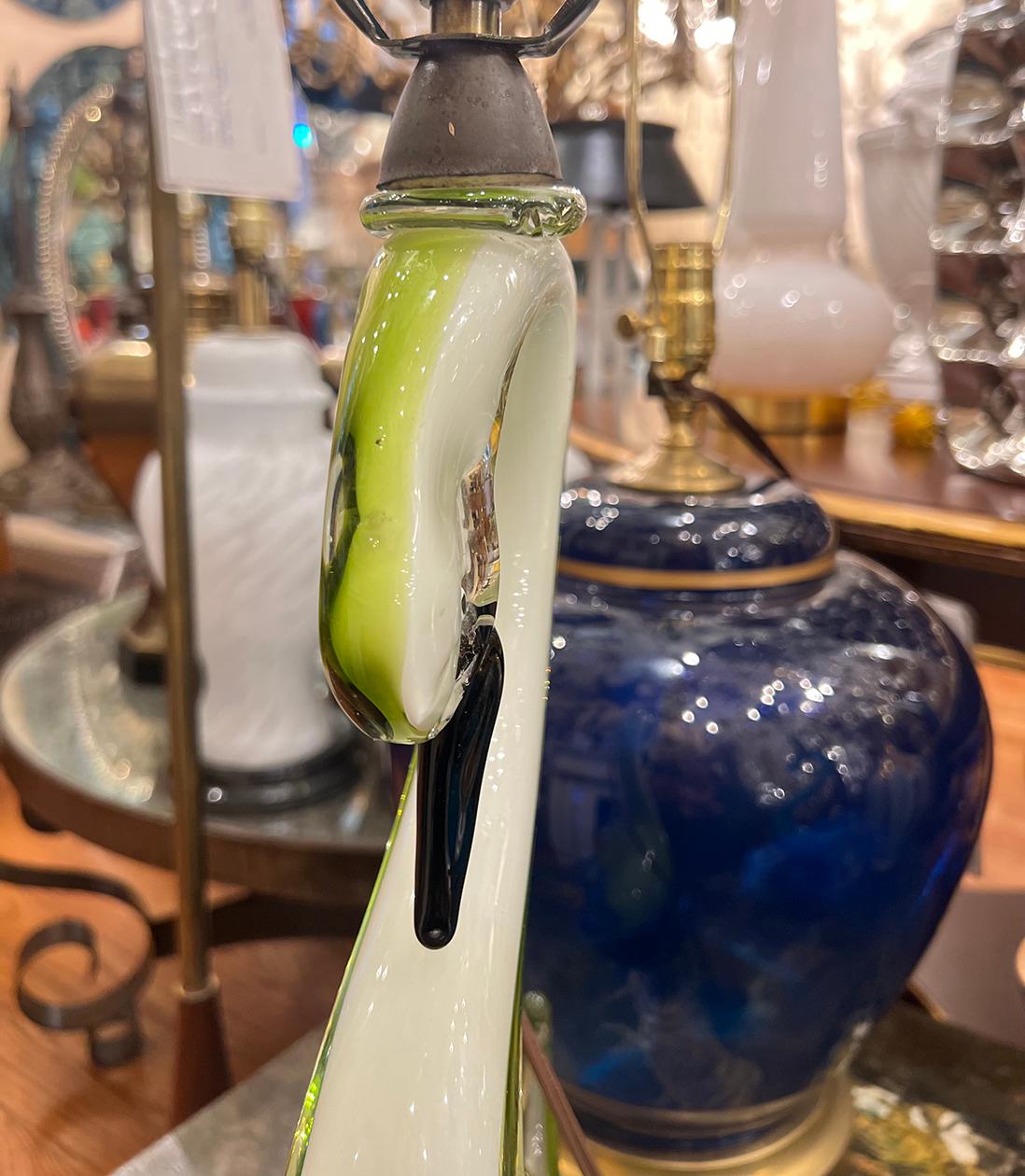 Paire de lampes Swan en verre de Murano en vente 1