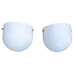 Pair of Murano Glass Swirl Wall Lights