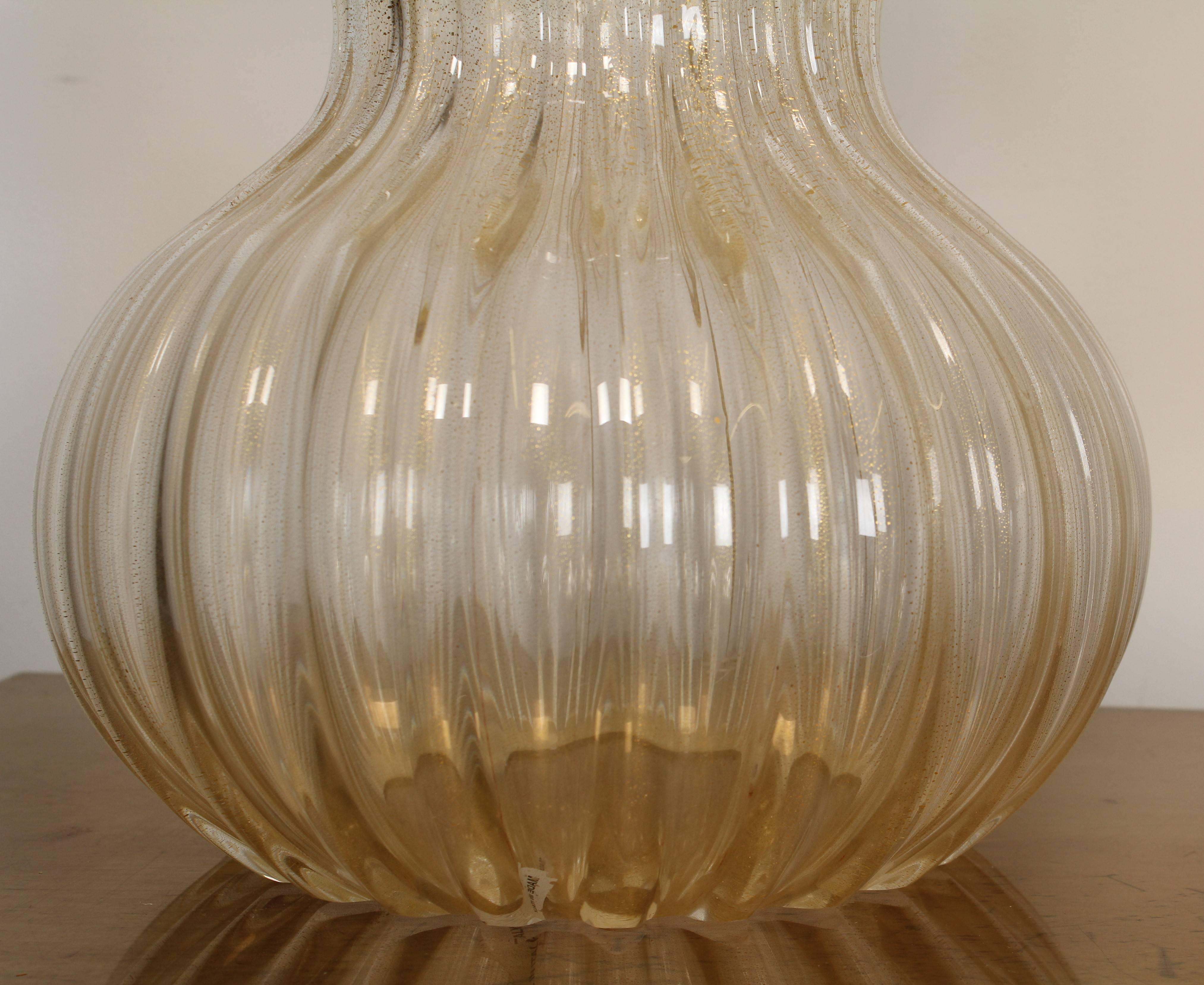 Pair of Murano Glass Table Lamps, 1980 In Good Condition In Hamburg, PA