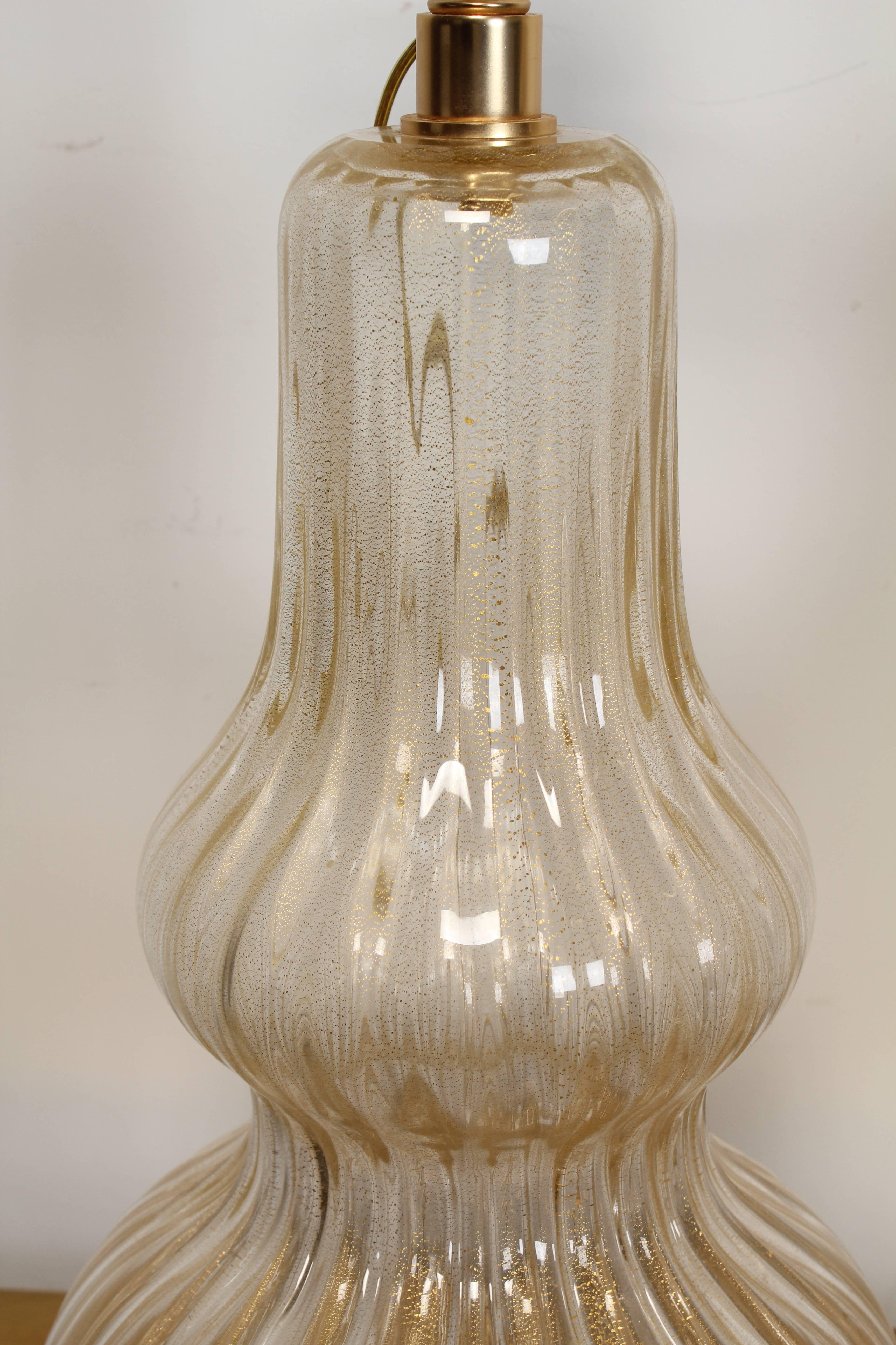 Late 20th Century Pair of Murano Glass Table Lamps, 1980