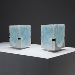 Pair of Murano Glass Table Lamps by Leucos / La Murrina, 1970s