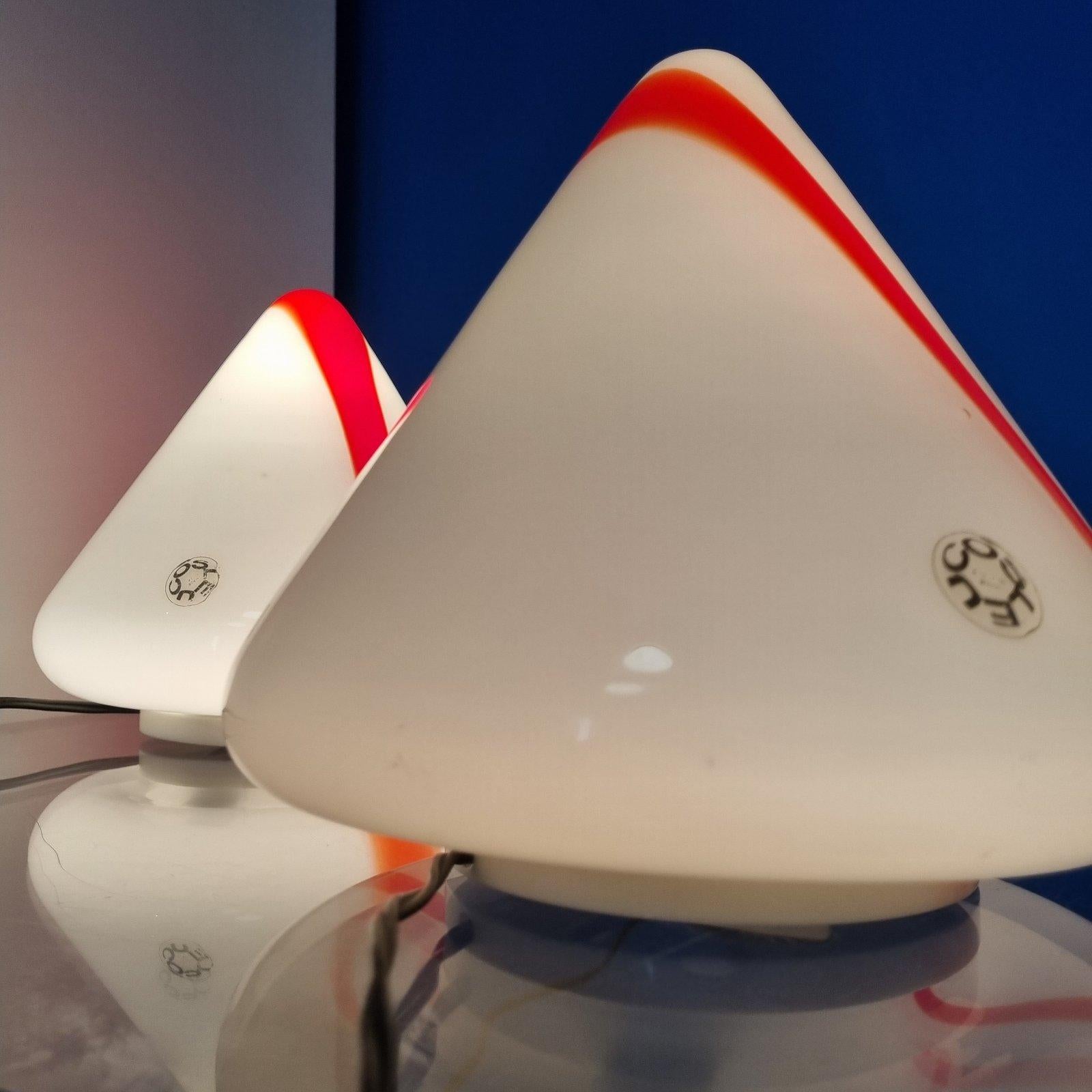 Paar Muranoglas-Tischlampen von Renato Toso, Leucos, Italien, 70er-Jahre im Zustand „Hervorragend“ im Angebot in Lucija, SI
