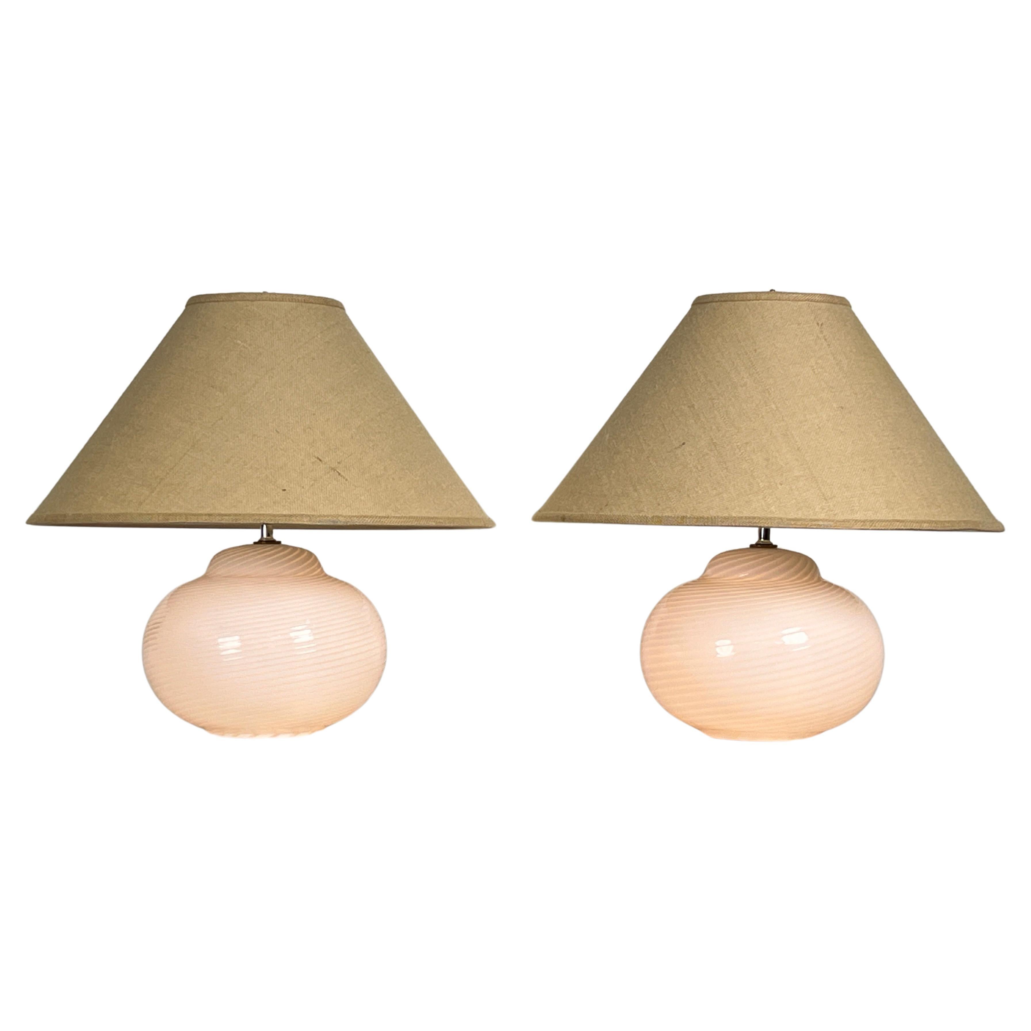Pair of Murano Glass Table Lamps by Vetri