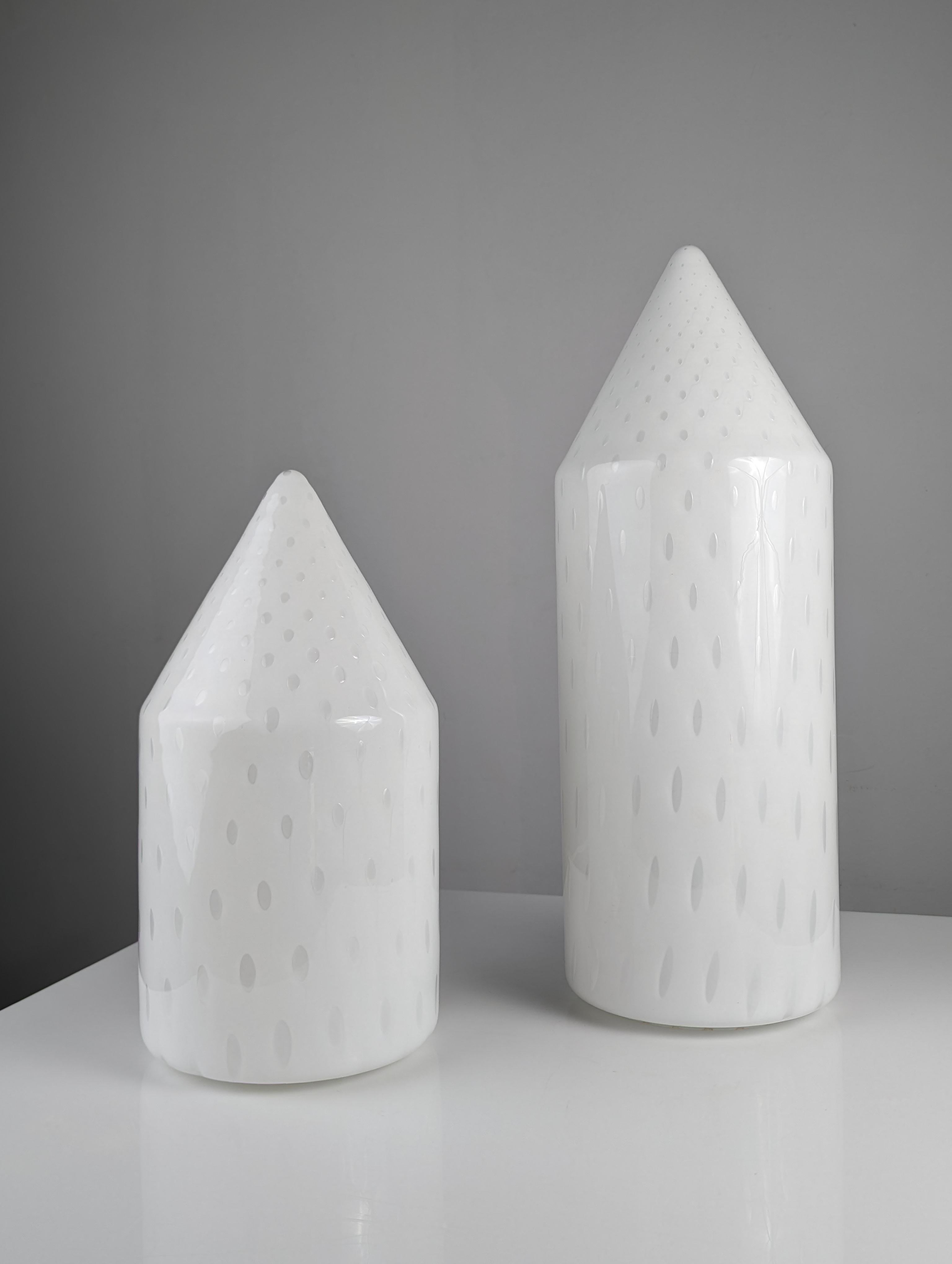 Paire de lampes de table en verre de Murano par Vetri Murano en vente 1