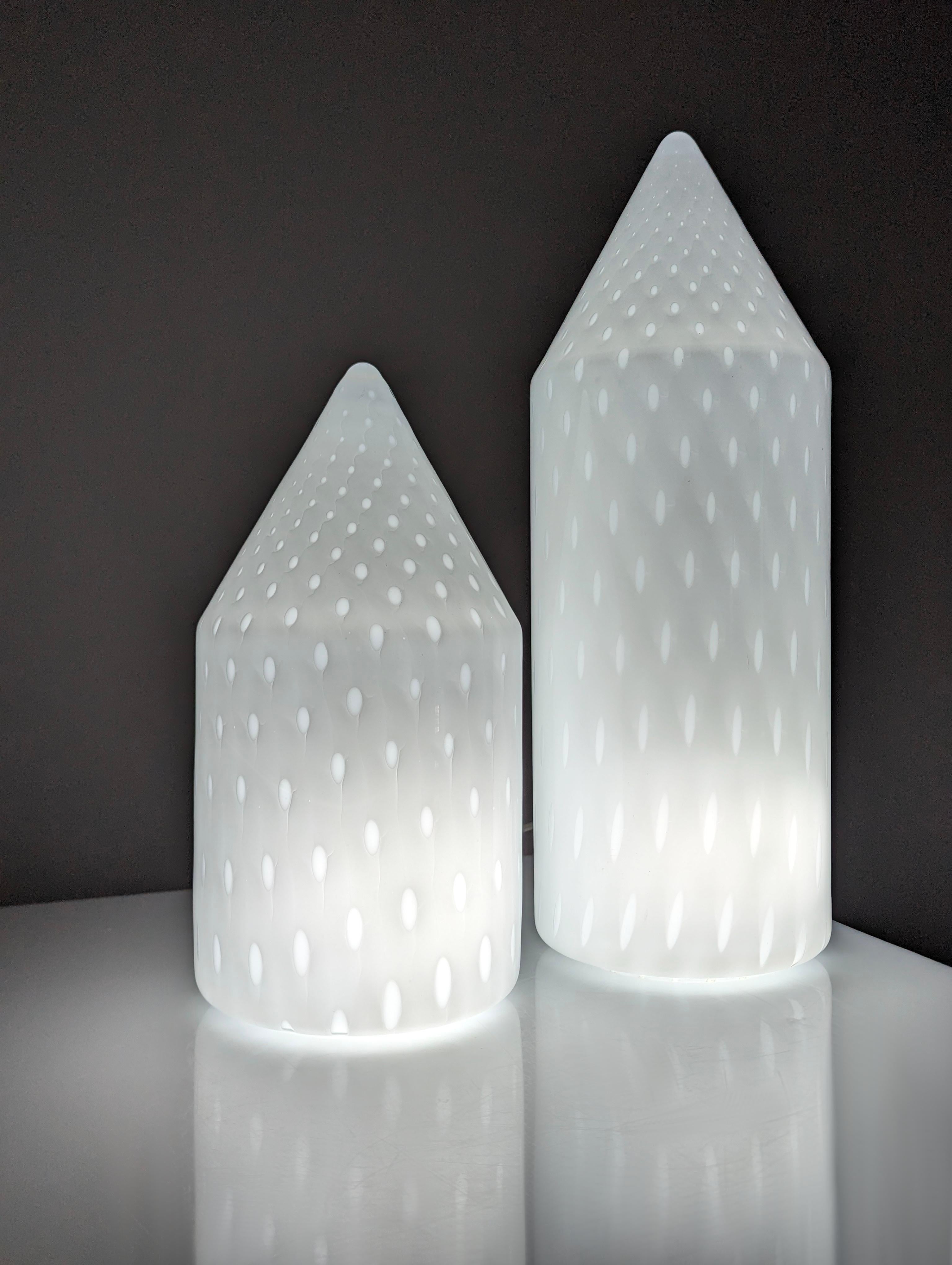 Paire de lampes de table en verre de Murano par Vetri Murano en vente 2