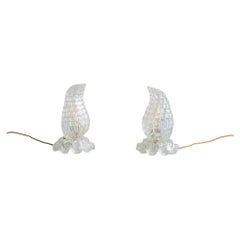 Pair of Murano Glass Table Lamps, circa 1940, in the Manner of Ercole Barovier
