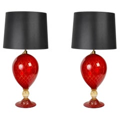 Pair of Murano Glass Table Lamps, Circa 1950.
