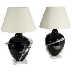 Pair of Murano glass Table Lamps, circa 1980s