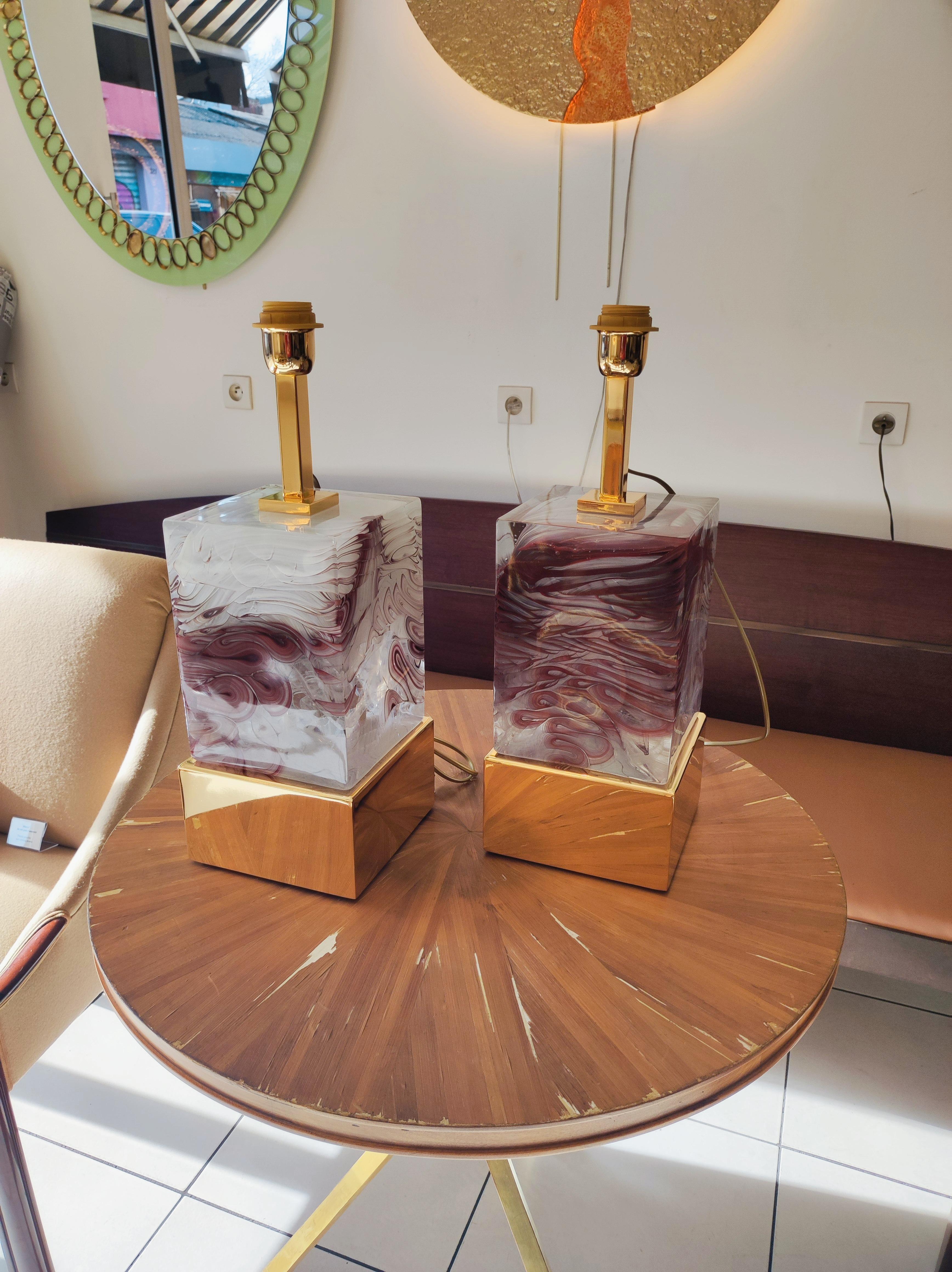 Pair of Murano Glass Table Lamps 7