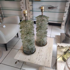 Paire de lampes de table en verre de Murano
