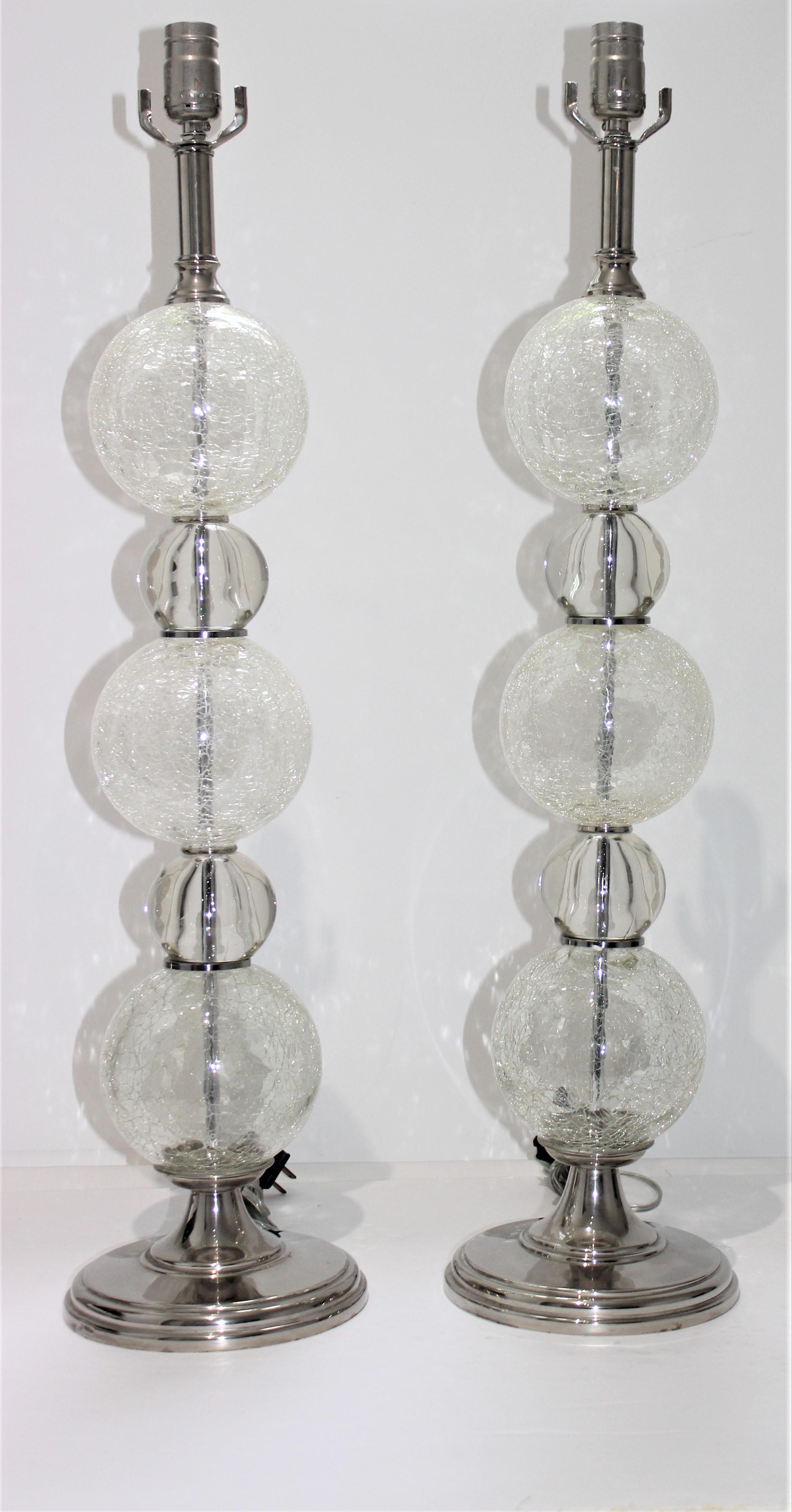 Modern Pair of Murano Glass Table Lamps