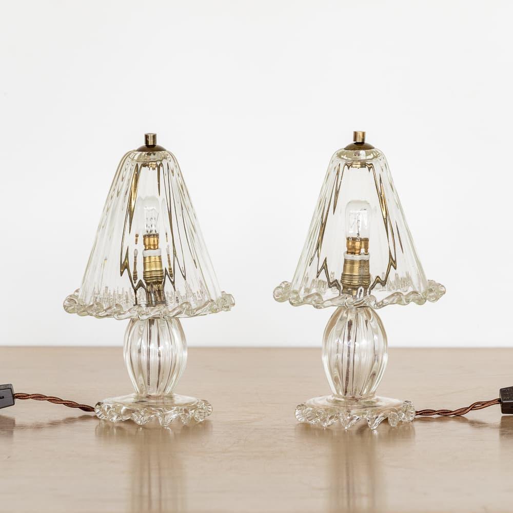 Paire de lampes de table en verre de Murano Bon état - En vente à Los Angeles, CA