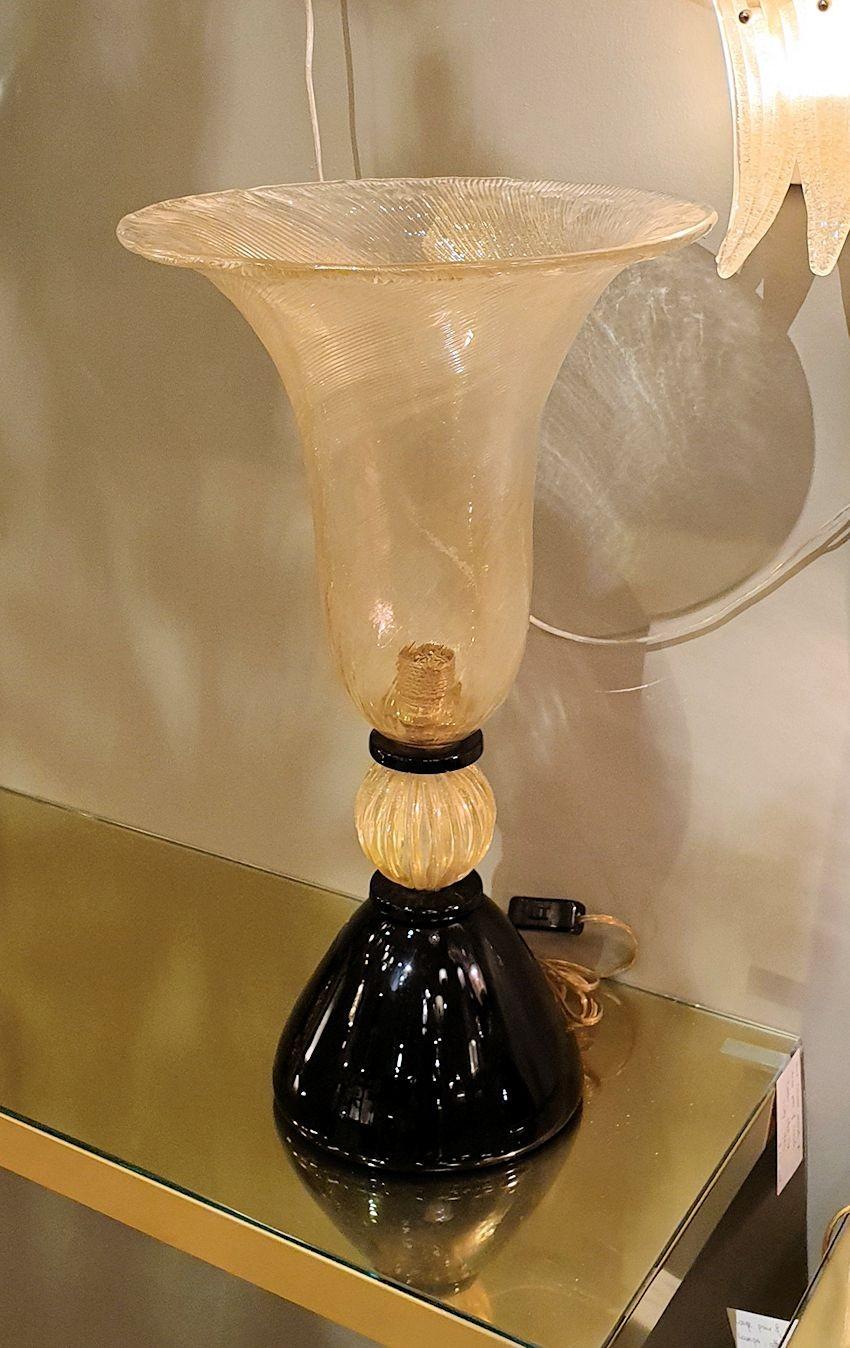 Paar Tischlampen aus Murano-Glas (Mitte des 20. Jahrhunderts) im Angebot