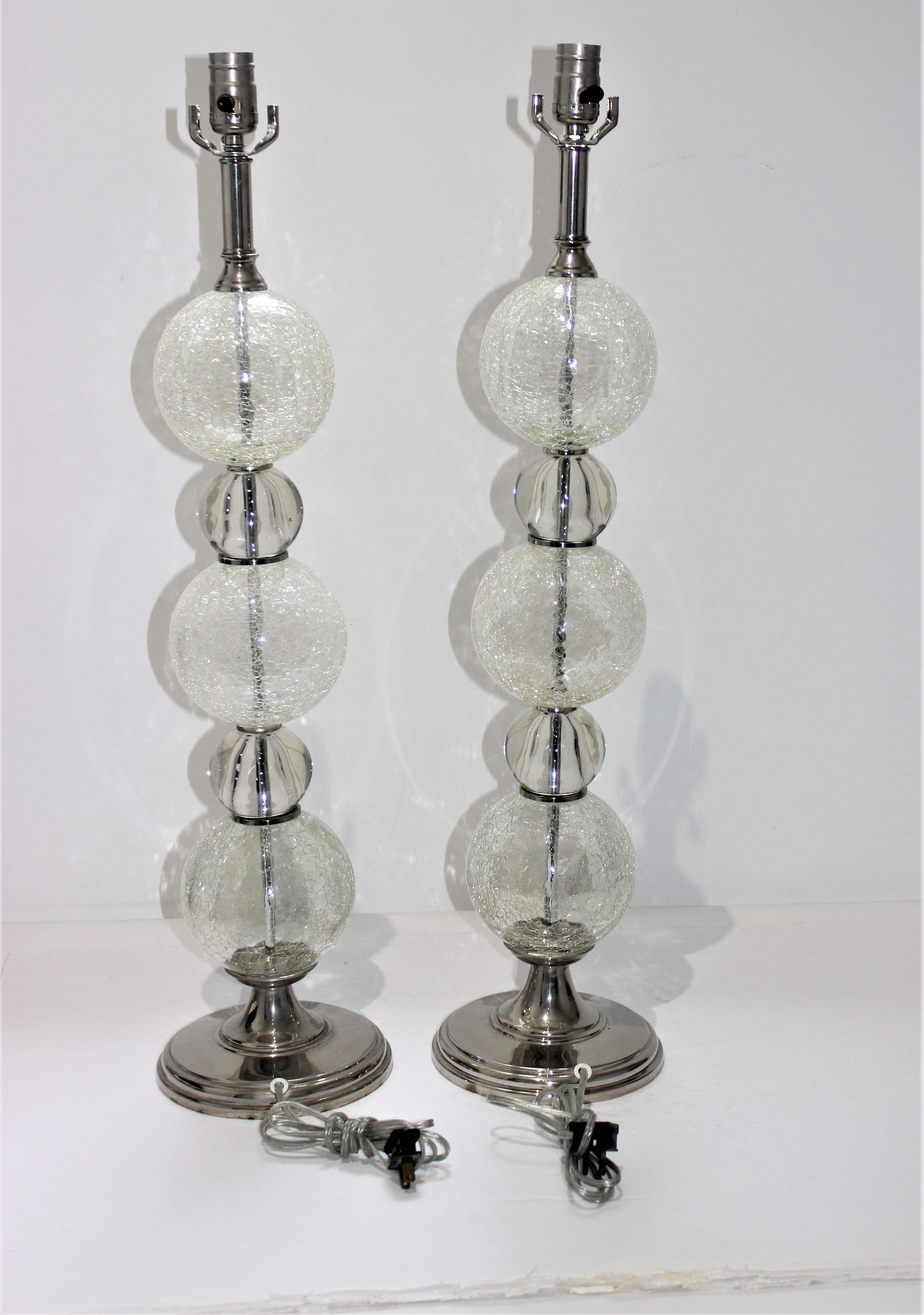 Pair of Murano Glass Table Lamps In Good Condition In West Palm Beach, FL