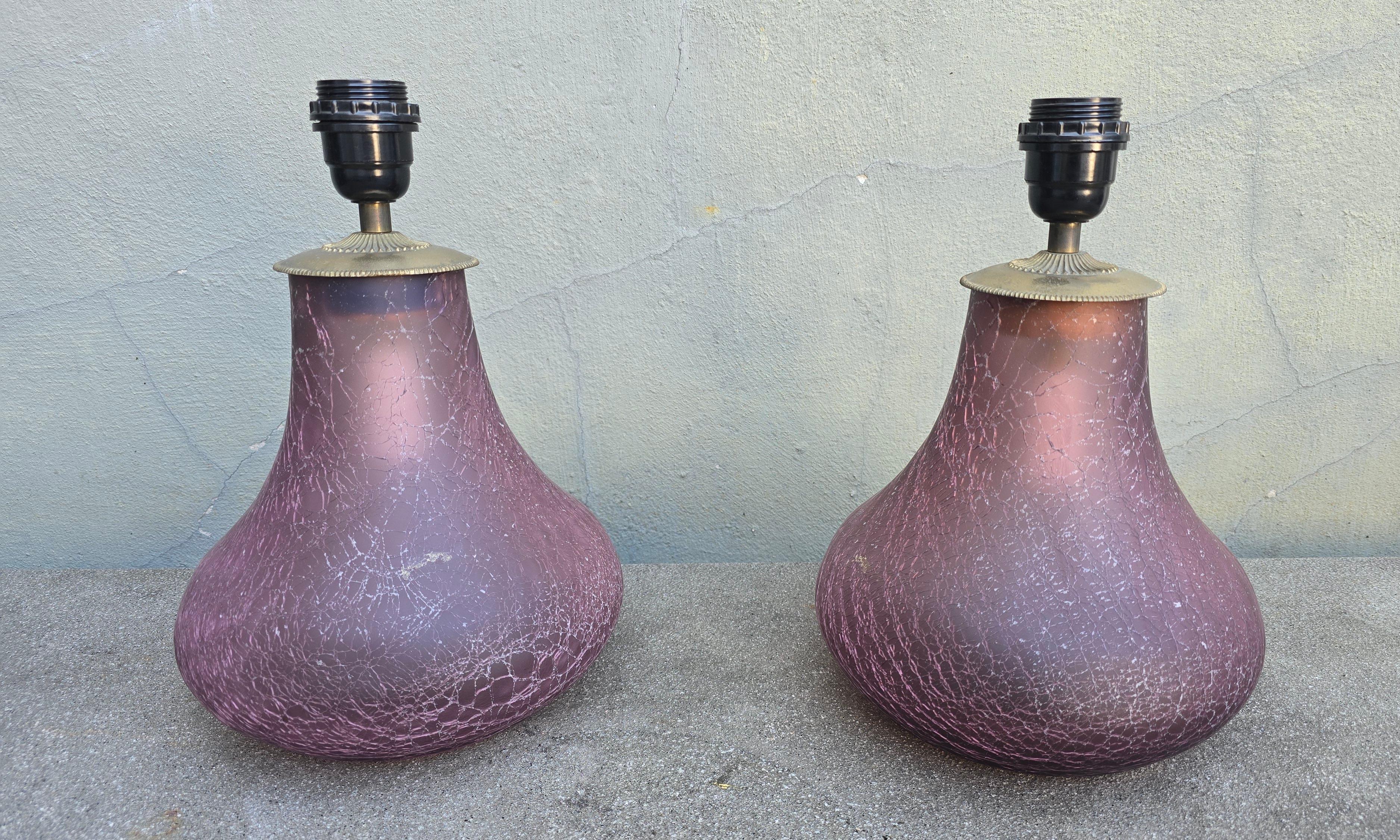Pareja de lámparas de mesa de cristal de Murano en Bueno estado para la venta en Antwerp, BE
