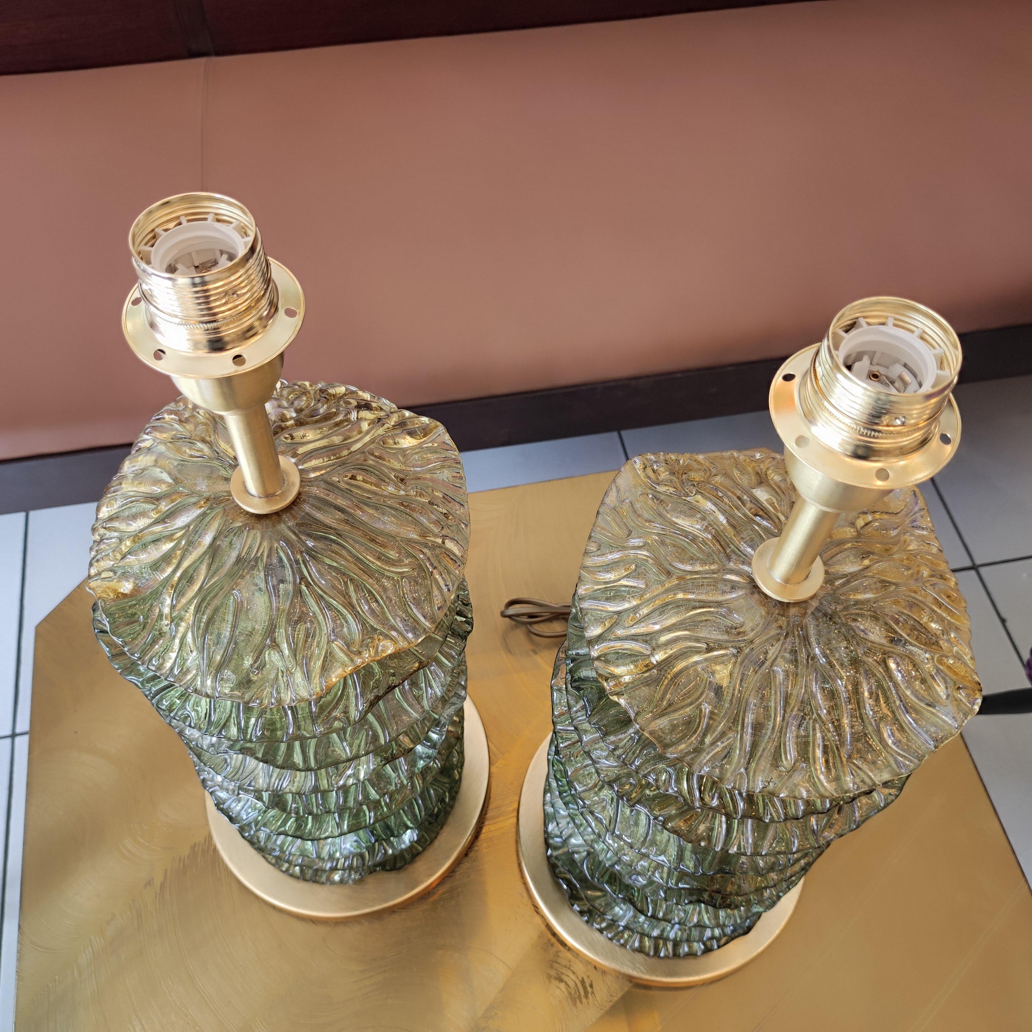 Pair of Murano Glass Table Lamps 1